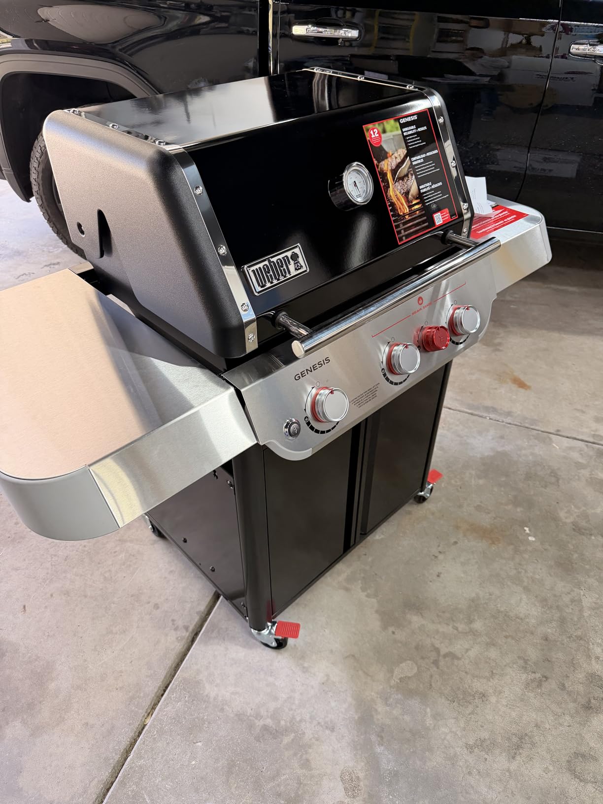 Genesis E-325 Gas Grill, Outdoor Cooking, Propane Grill, Black | 3 PureBlu Burners, XL Sear Zone, Porcelain-Enameled Cast-Iron Grates, Stainless-Steel Side Tables, BBQ Grill, Weber Grill customer photo 2