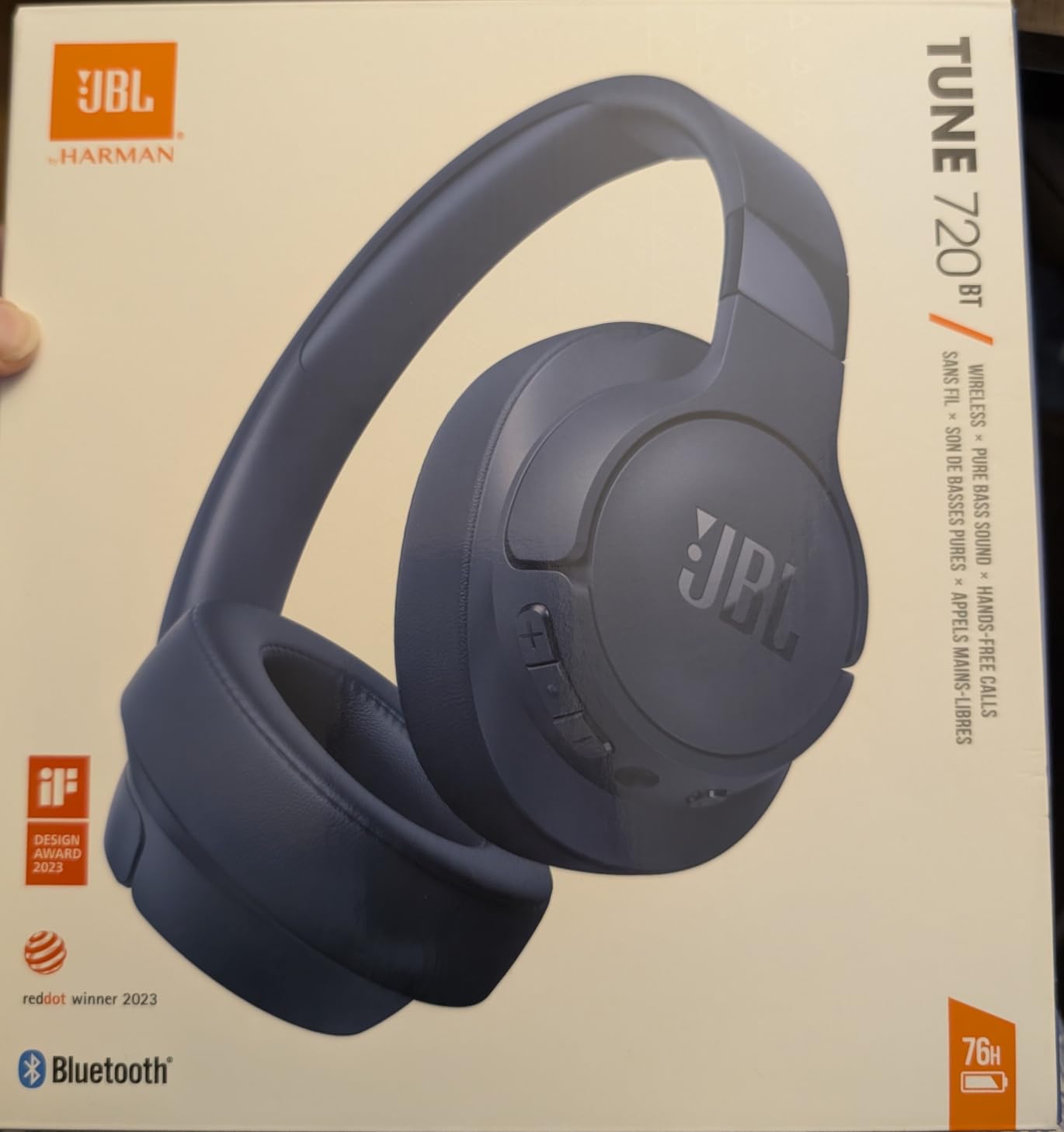 JBL Tune 720BT - Wireless Over-Ear Headphones with JBL Pure Bass Sound, Bluetooth 5.3, Up to 76H Battery Life and Speed Charge, Lightweight, Comfortable and Foldable Design customer photo 1