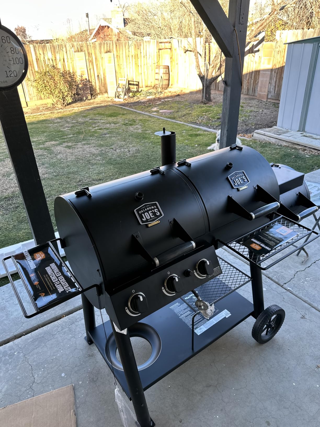 Oklahoma Joe's Canyon Combo Dual Fuel 3-Burner Propane Gas and Charcoal Smoker and Grill customer photo 2
