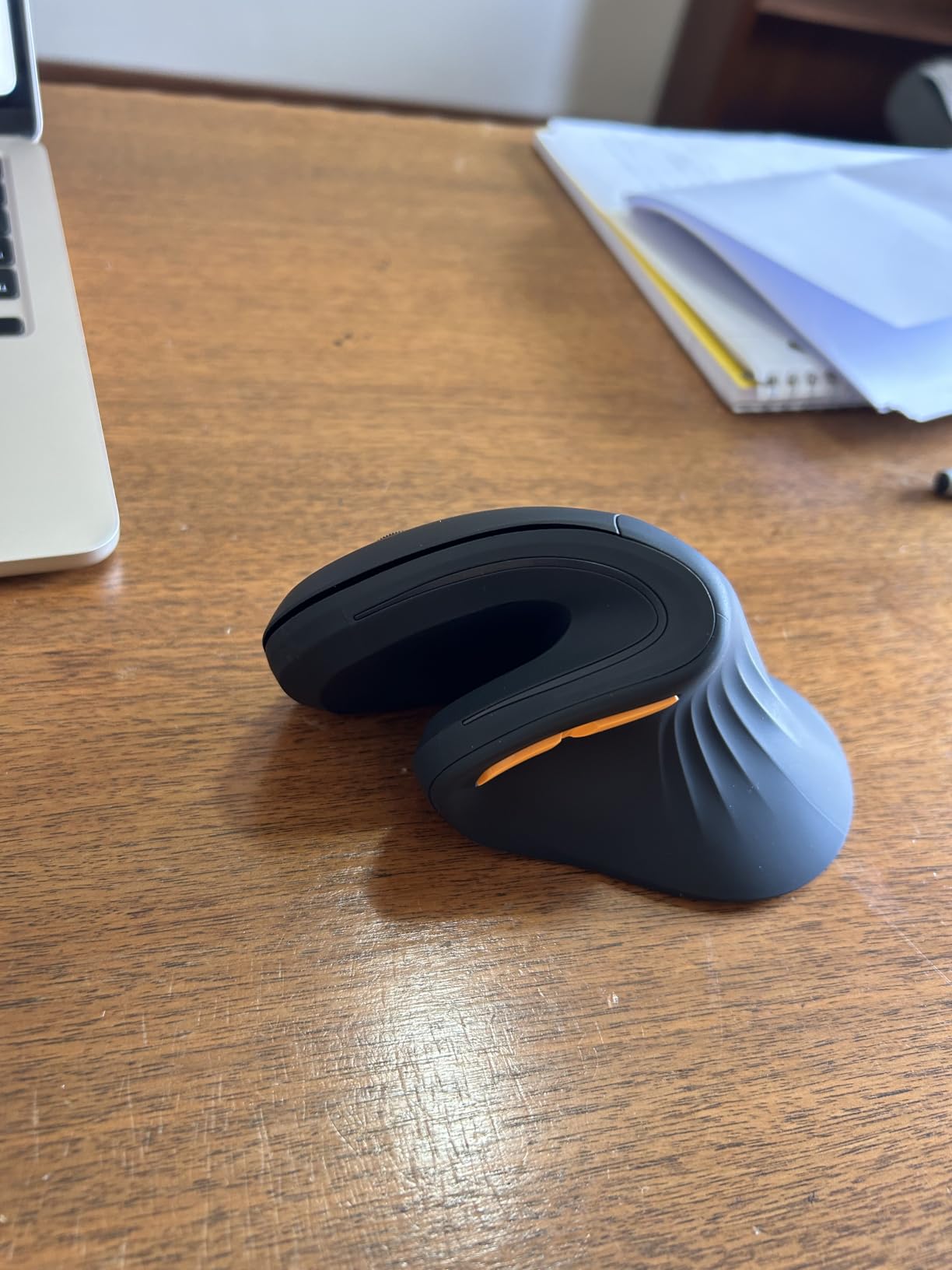 ProtoArc EM11 NL Wireless Ergonomic Vertical Mouse, Rechargeable, Black | 58° vertical design supports a natural wrist posture, connect 3 devices via Bluetooth/2.4G USB-A, 500mAh USB-C rechargeable customer photo 1