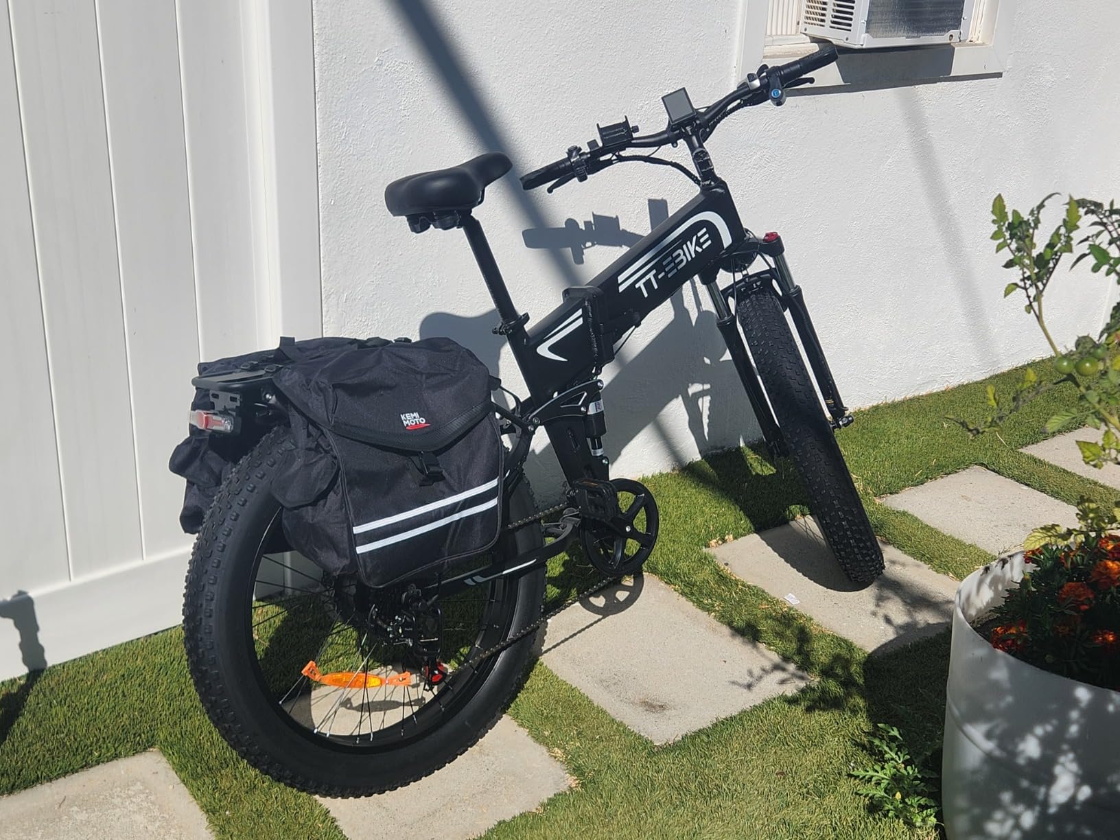 KEMIMOTO Panniers Bike Bags 40L/50L, Flip-Top with Waterproof Rain Cover | 2 Main Compartments & Water Bottle Pockets, Large Capacity Saddle Bag, Obtuse Angle, Reflective, Fits Road, Mountain, E-Bikes customer photo 2