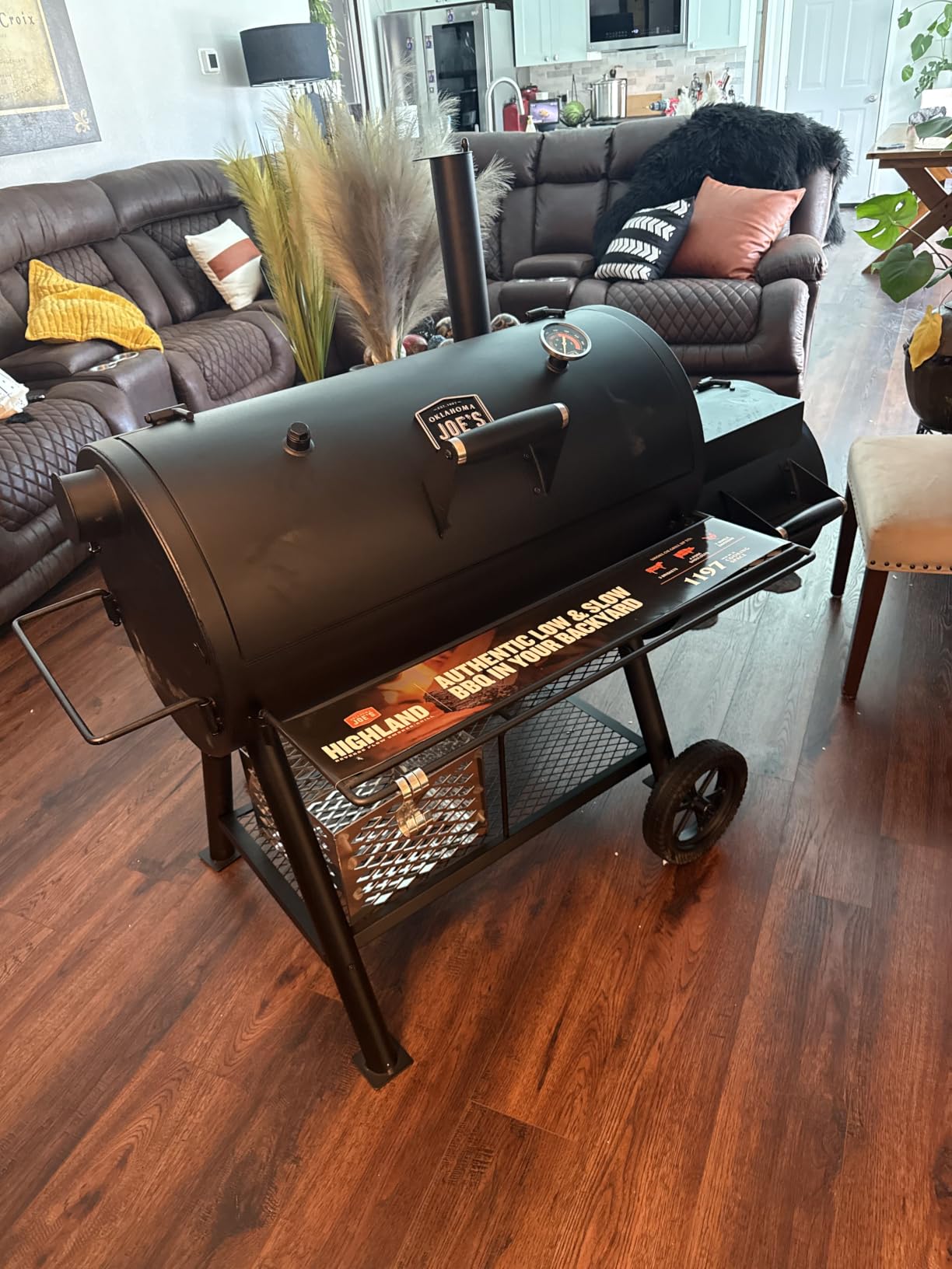 Oklahoma Joe's Highland Offset Reverse Flow Offset Charcoal Smoker and Grill With 1093 sq. in. Cooking Area in Black customer photo 1