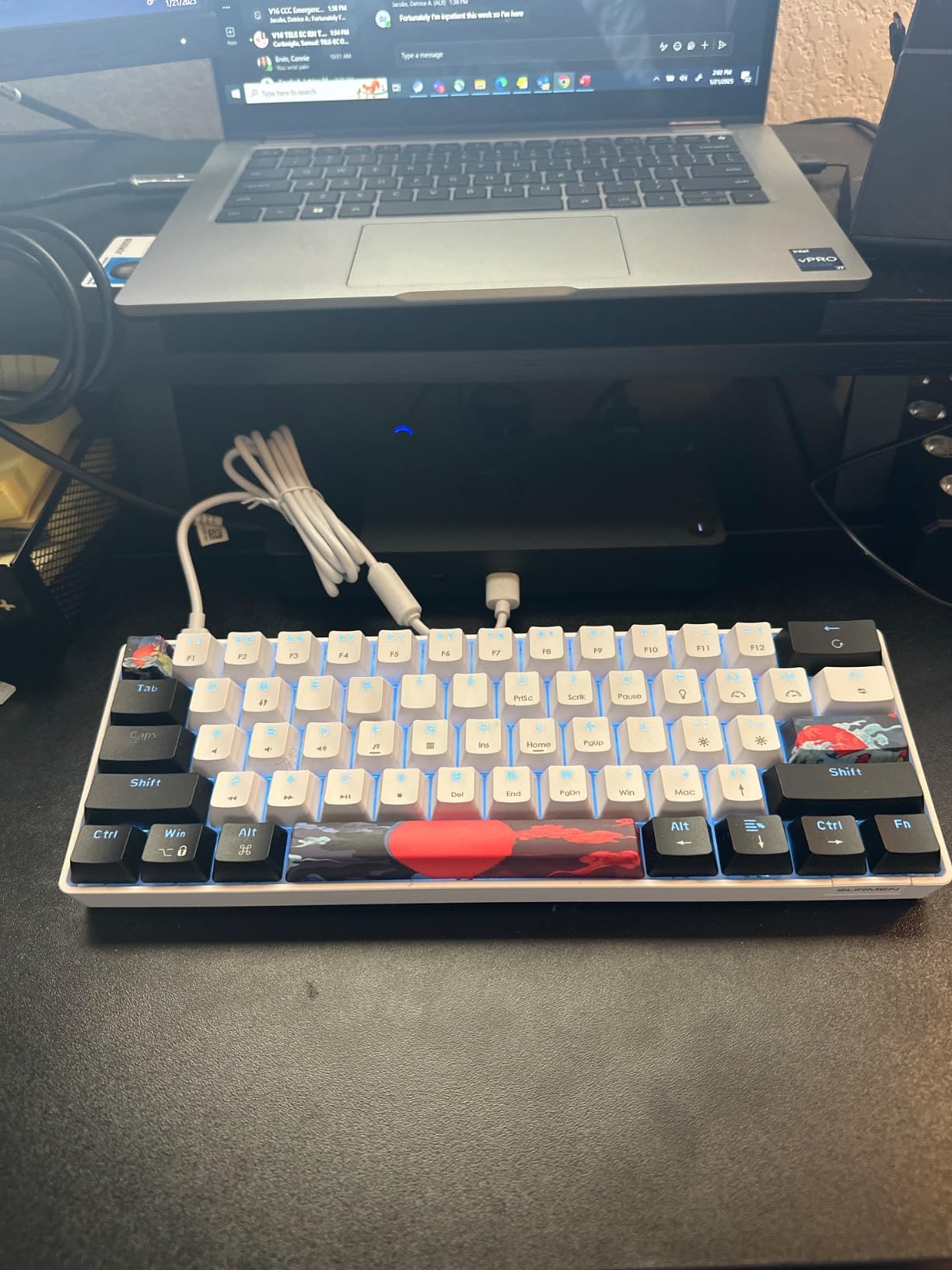 65% Mechanical Gaming Keyboard with Linear Red Switch, Wired Mini Compact Keyboard 60 Percent Backlit for Laptop Desktop PC Gamers (68 White-Ice Blue) customer photo 2