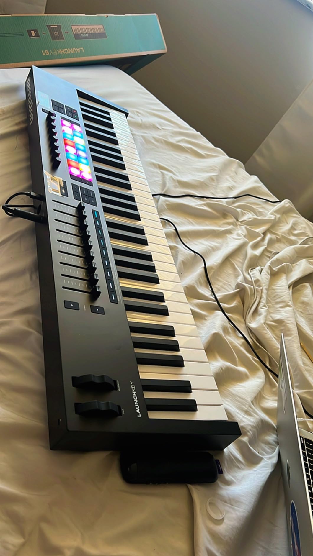 Novation Launchkey 61 MK4 61-Key Semi-Weighted USB MIDI Keyboard Controller with Chord and Scale Modes, 16 Pads with Polyphonic Aftertouch, 9 Faders, OLED Display and Software Bundle customer photo 1