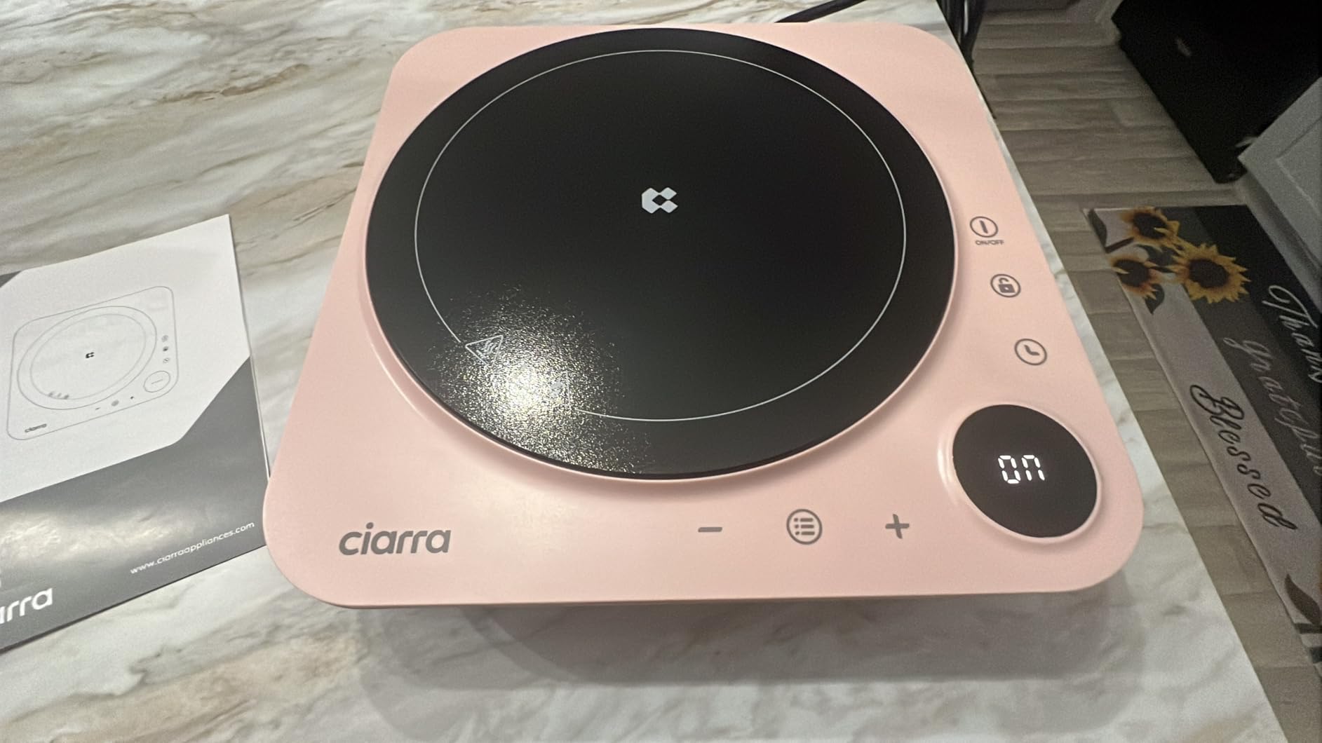 CIARRA CATIH1A-M Portable Induction Cooktop, Slim Single Electric Countertop Burner with Sensor Touch and Digital time, Blue customer photo 1