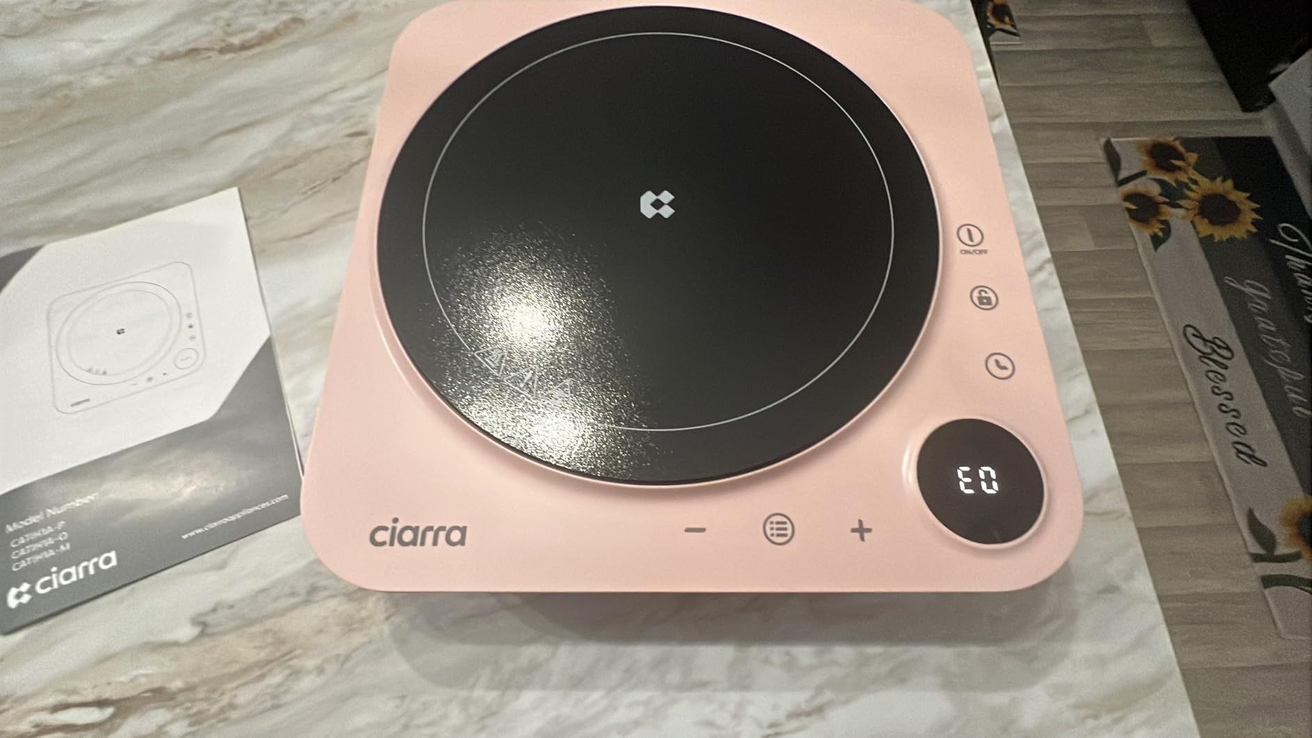 CIARRA CATIH1A-M Portable Induction Cooktop, Slim Single Electric Countertop Burner with Sensor Touch and Digital time, Blue customer photo 2