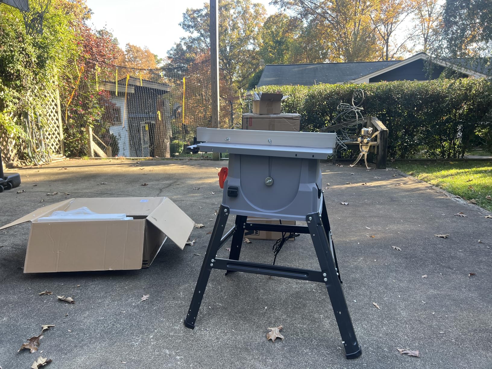Prostormer 10 Inch Table Saw with Stand | 15A 5000RPM Portable Benchtop Saw, 10-Inch Blade, 45° Bevel Cutting Tabletop Saw for Woodworking DIY/Decking/Trim customer photo 1