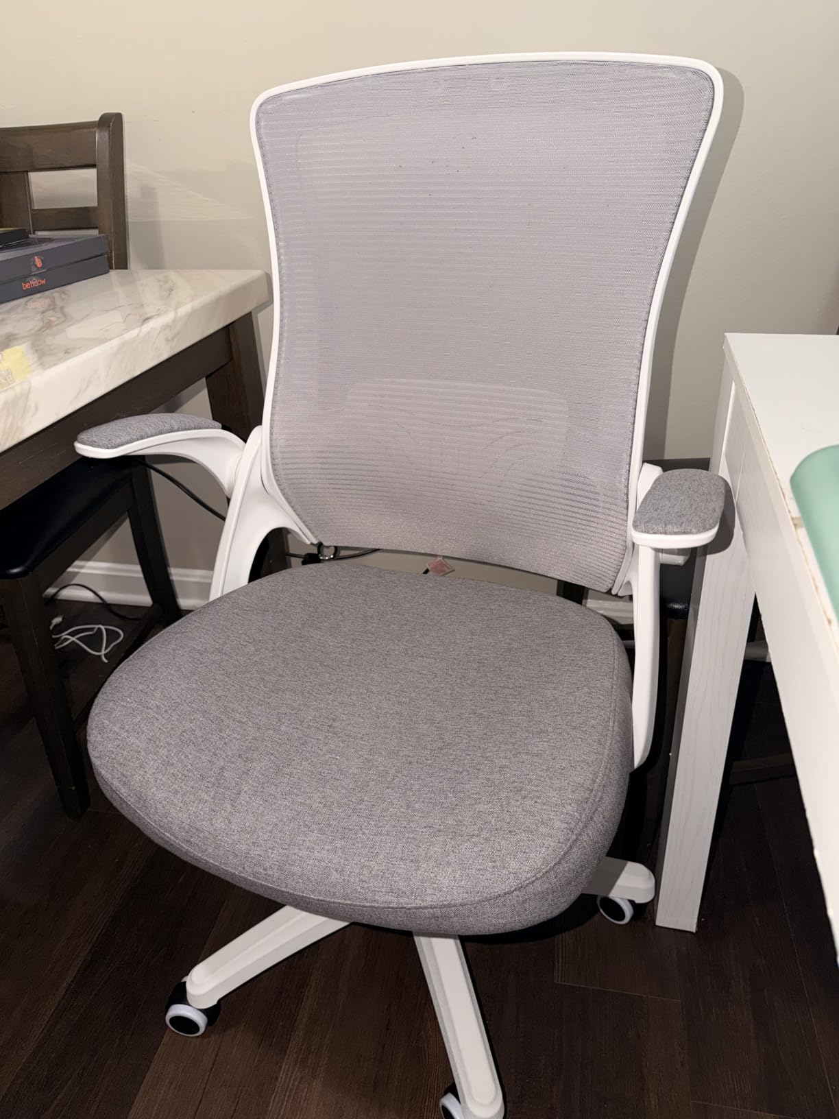 NEO CHAIR Office Desk Gaming Chair Computer High Back Mesh Seat with Rolling Wheels Ergonomic Adjustable Comfy Flip-up Armrests Lumbar Support Height for Home Black customer photo 1