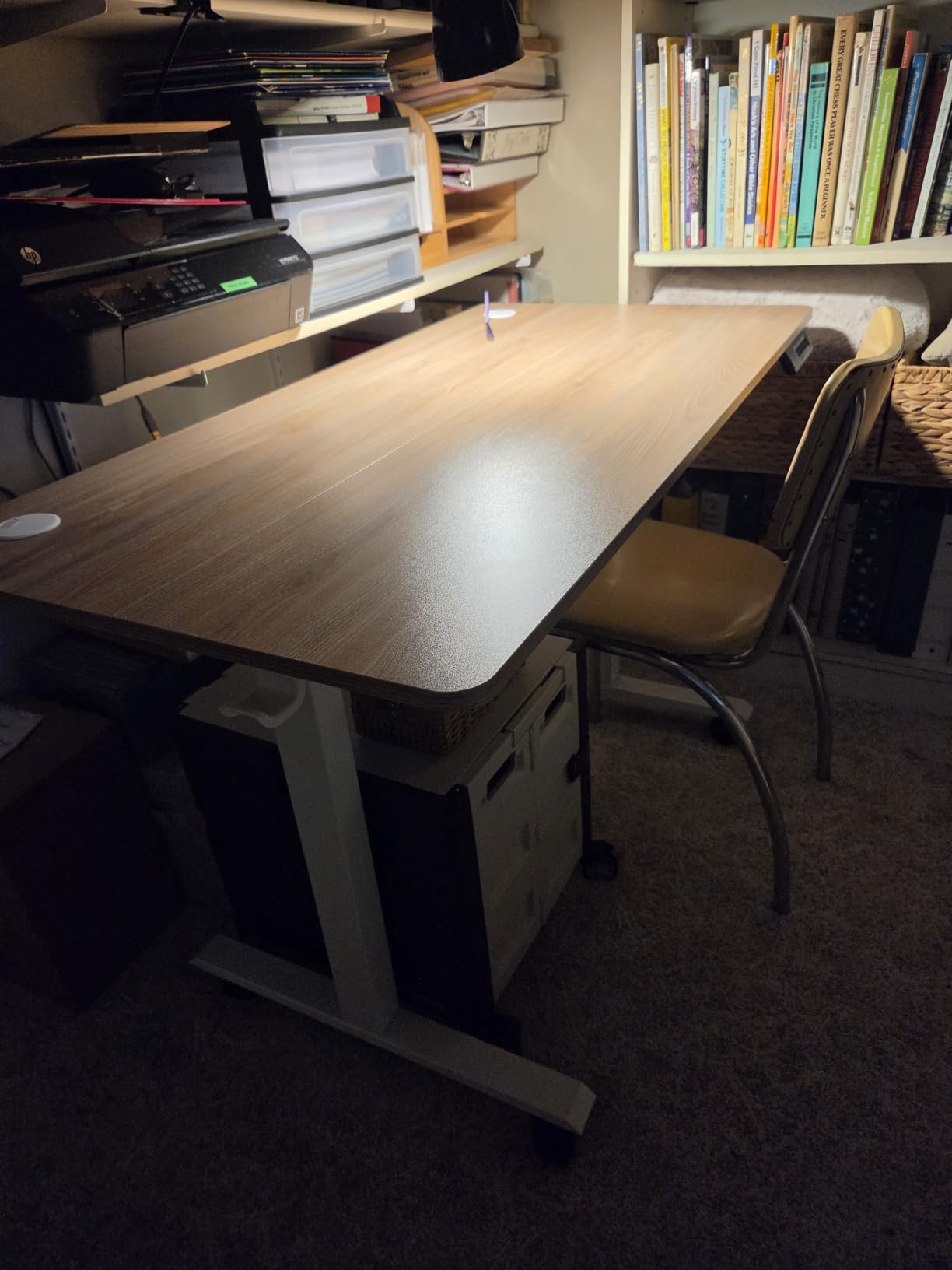 farexon Electric Standing Desk Adjustable Height, 71 x 28 Inch Sit Stand up Desk with Large Mouse Pad, Double Metal Hook, 4 Wheels, 4 Memory Preset Heights Home Office Computer Desk customer photo 1