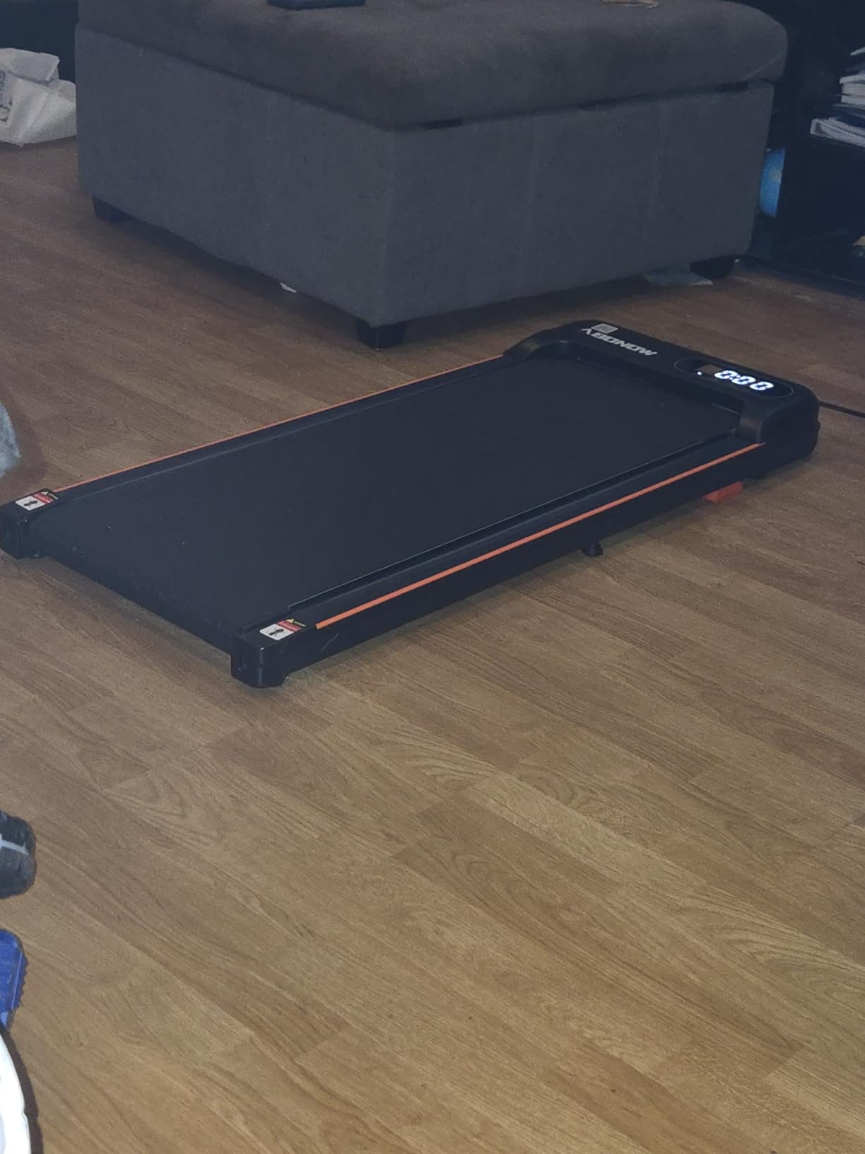 Walking Pad Under Desk Treadmill for Home Office | 8% Manual Incline, Remote Control, LED Display, 265 LBS Capacity, 2.5HP Compact Treadmills for Walking Jogging customer photo 1