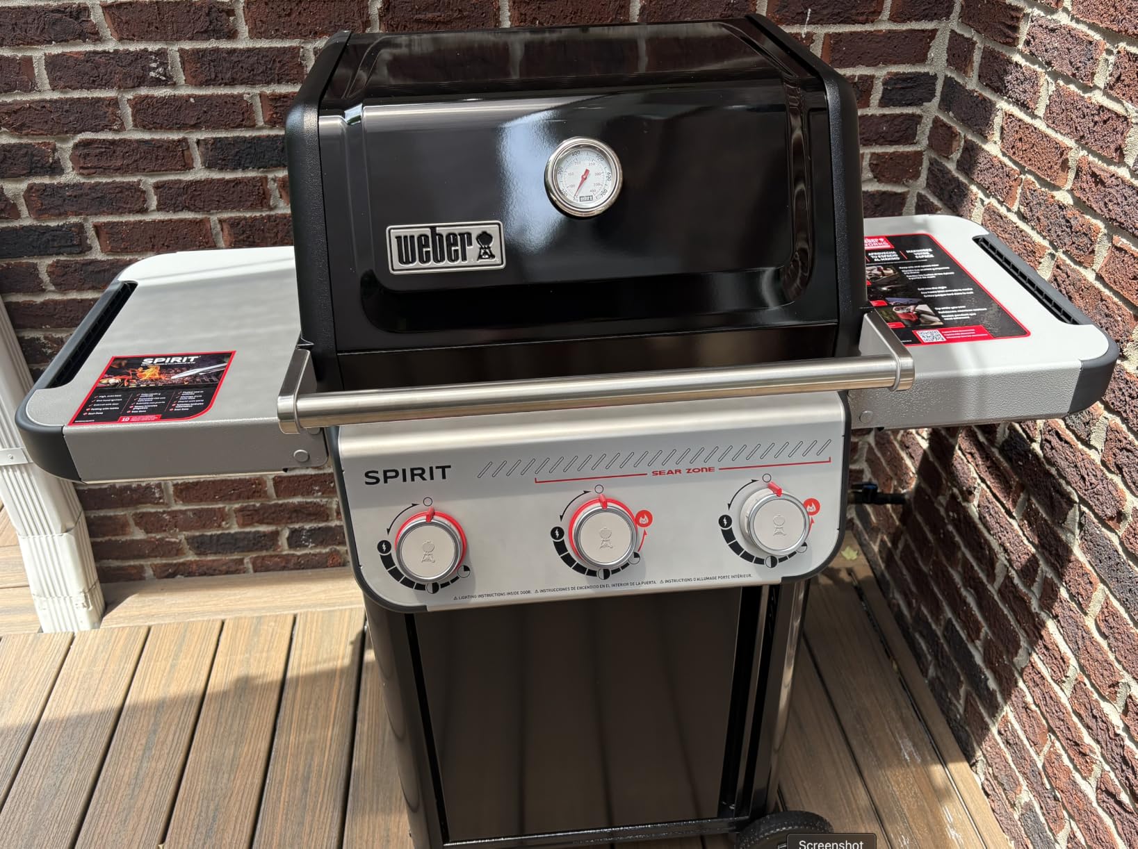 Weber Spirit E-325 Natural Gas Grill for Outdoor Cooking and BBQ, 3 Boost Burners, Black - Porcelain-Enameled Cast-Iron Grates, Sear Zone, Weber Works Rails customer photo 1