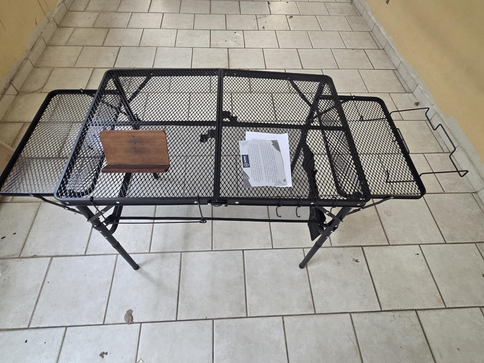 Folding Table w/ Carry Bag, Paper Towel Holder, Garbage Holder, Wing Panels, 3x2 FT Foldable Table for Portable Grill, Picnic, Outdoor, Beach, Small Folding Table Adjustable Height,Camping Table, BBQ customer photo 1