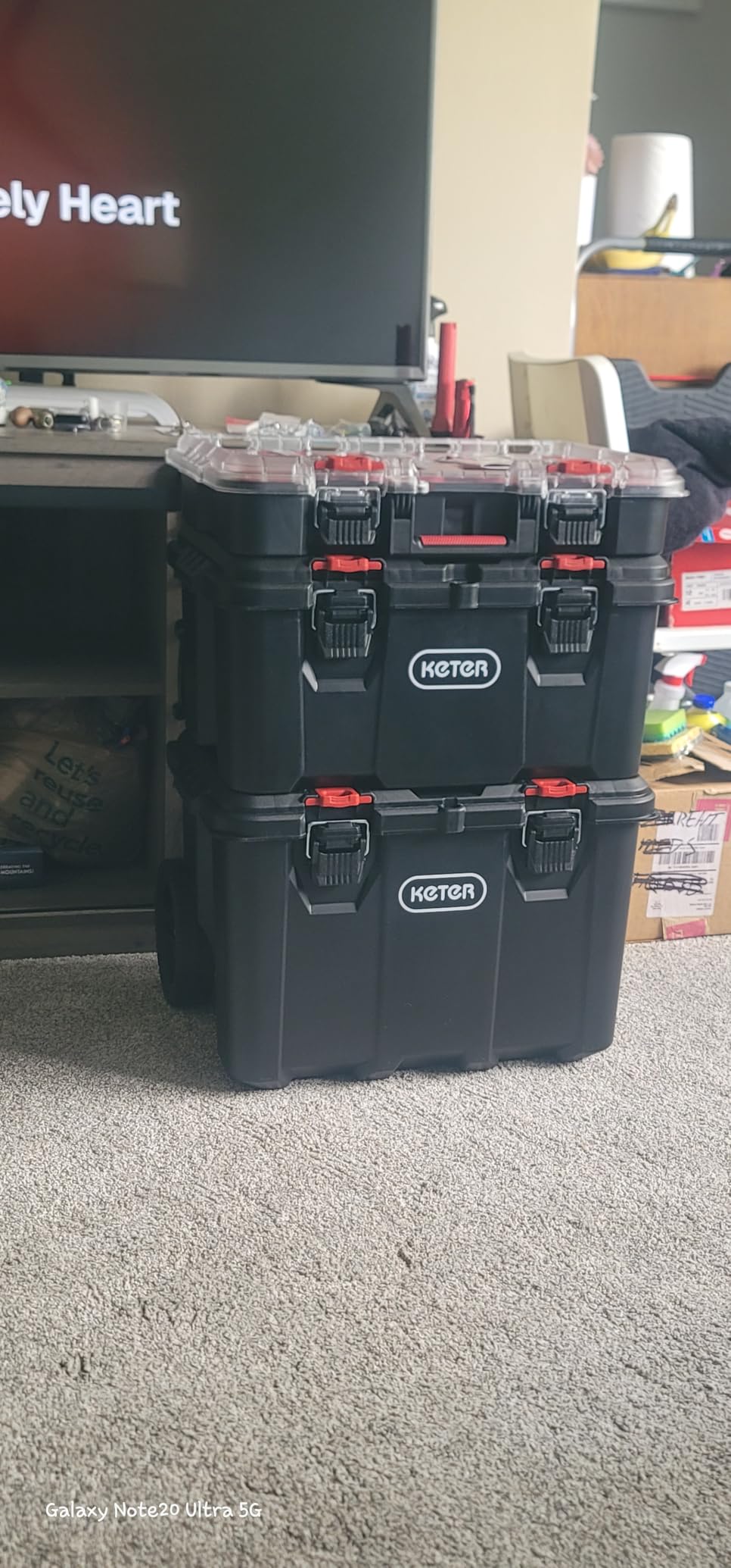 Stack N' Roll 4-Piece Rolling Tool Storage System - Includes Large Rolling Tool Box, 2-Drawer Tool Box & 2 Tray Organizers | Modular Stackable Tool Storage with Wheels for Garage & Workshop customer photo 1