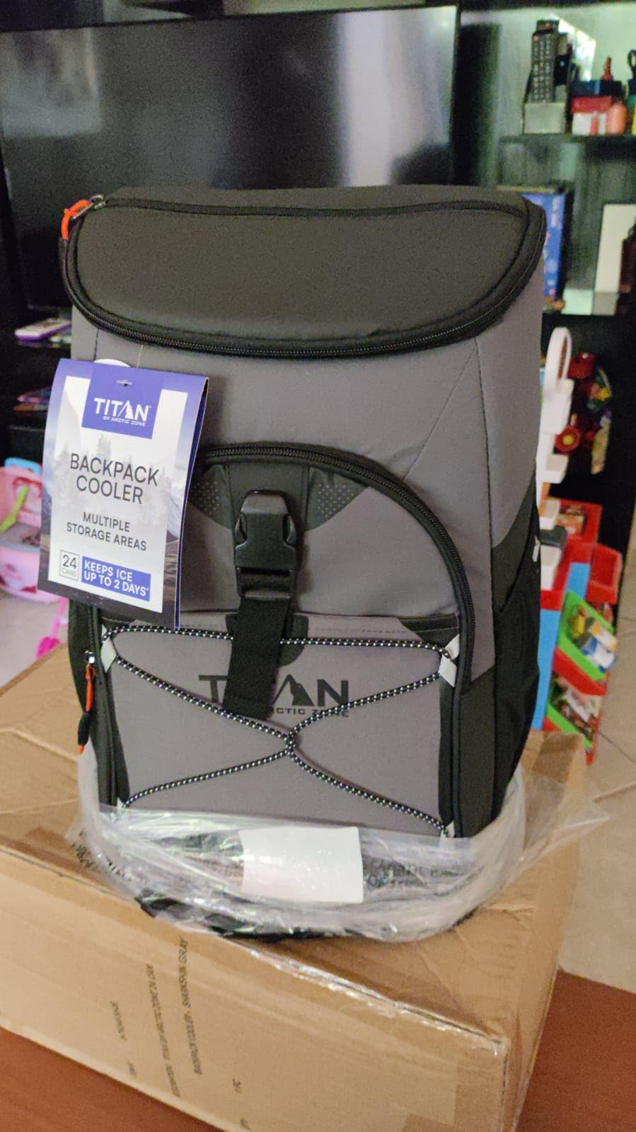 Titan 24 Can Backpack Cooler, Keeps Ice Up to 2 Days | Lightweight soft cooler, leak proof lining, adjustable padded straps, water and stain repellent exterior, for hiking, camping customer photo 1
