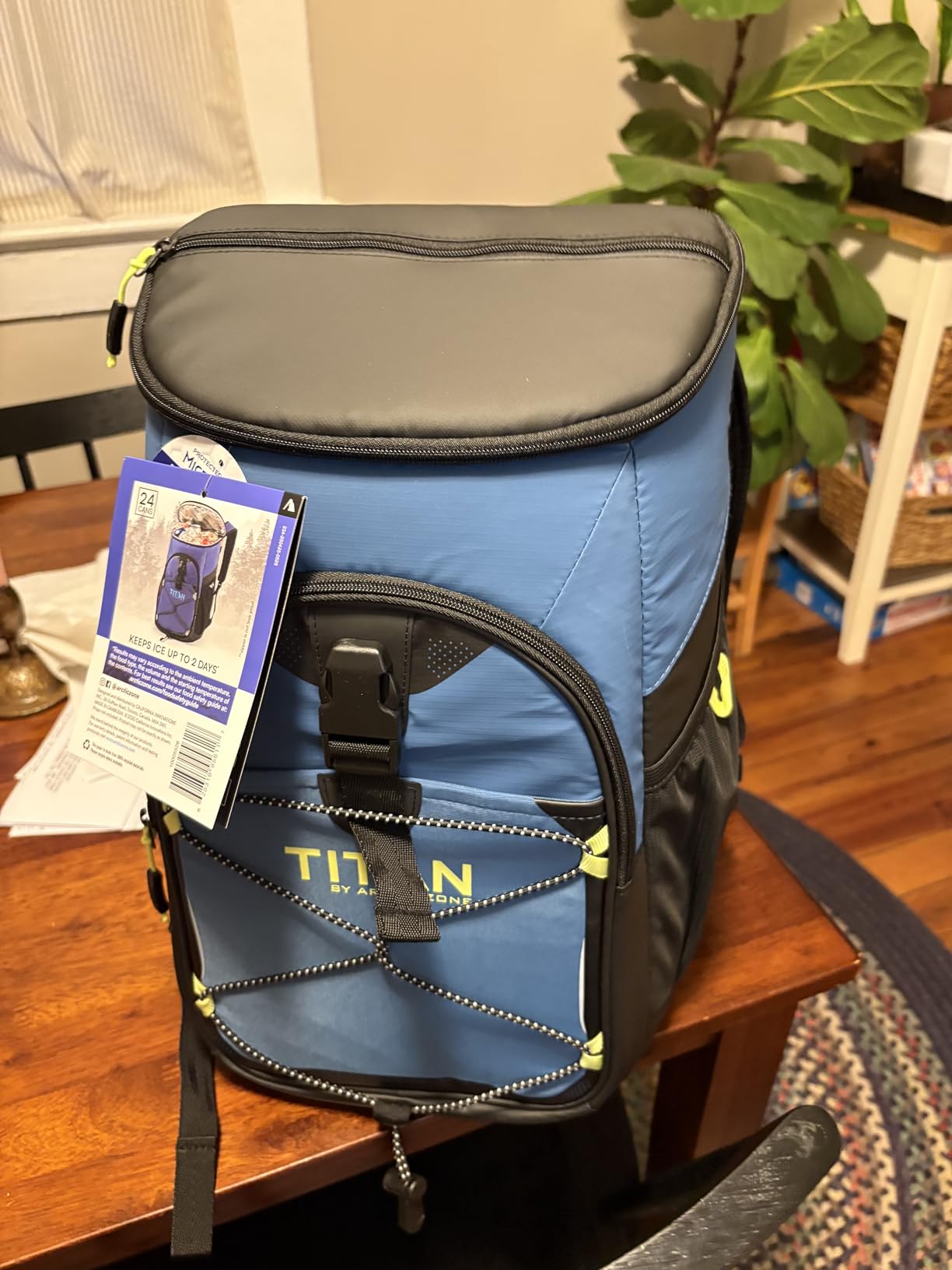 Titan 24 Can Backpack Cooler, Keeps Ice Up to 2 Days | Lightweight soft cooler, leak proof lining, adjustable padded straps, water and stain repellent exterior, for hiking, camping customer photo 2
