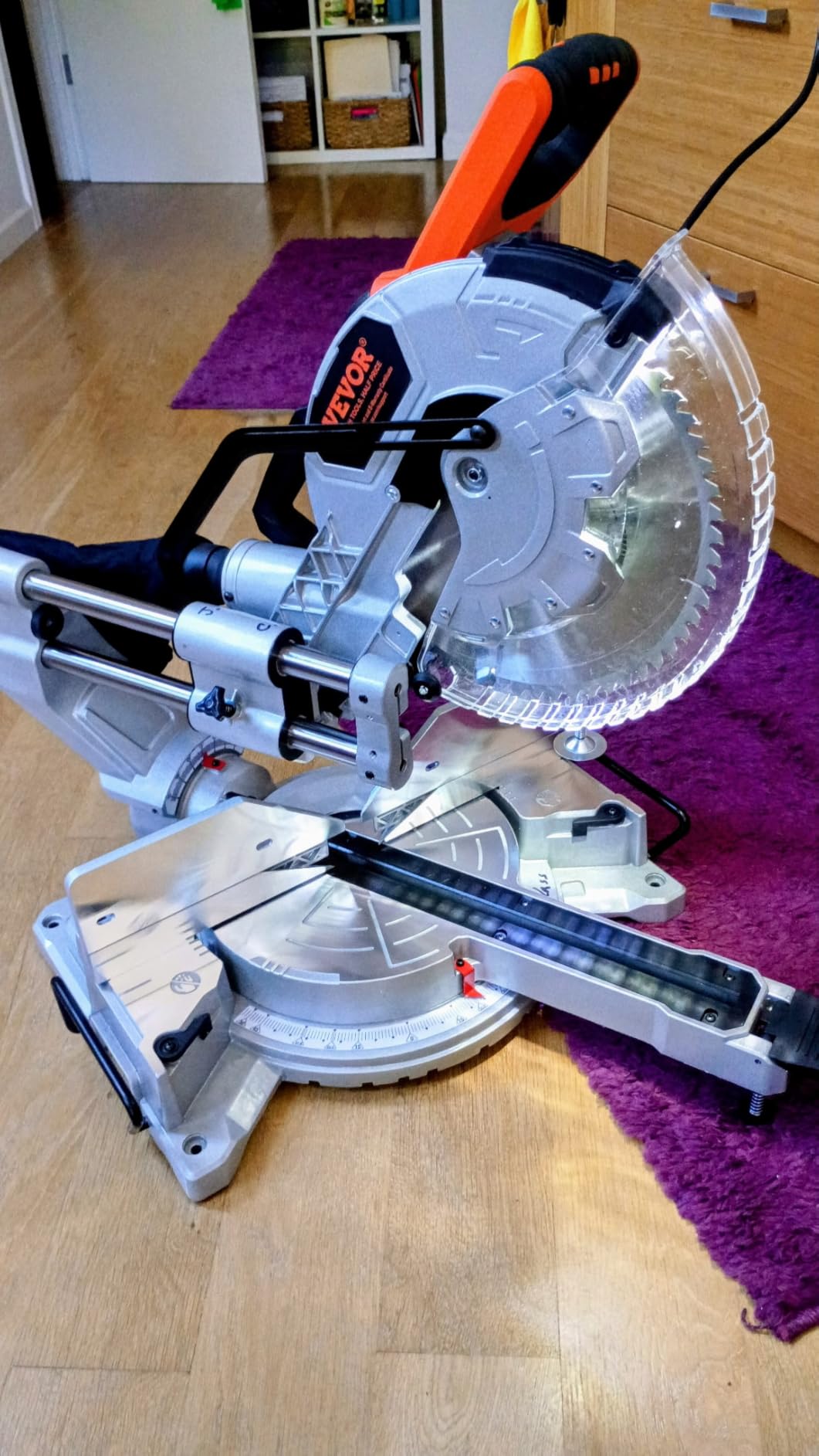 VEVOR Sliding Compound Miter Saw, 12-Inch Blade, 15 Amp Motor, 60-Tooth, Corded Double Bevel Sliding Miter Saw customer photo 1