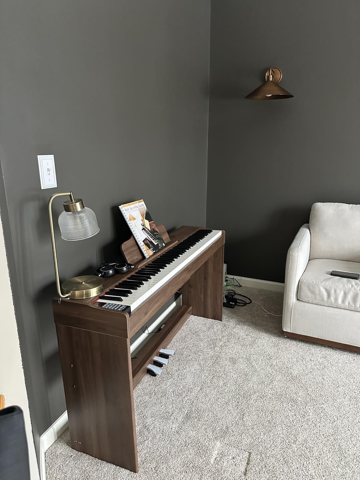 STRICH Digital Piano 88 Keys, Hammer-Action Weighted Keyboard, Full size Electric Piano Keyboard with Furniture Stand, 25Wx2 Speakers, Supports USB-MIDI/Wireless Connect, SDP-300W (Color Black) customer photo 2