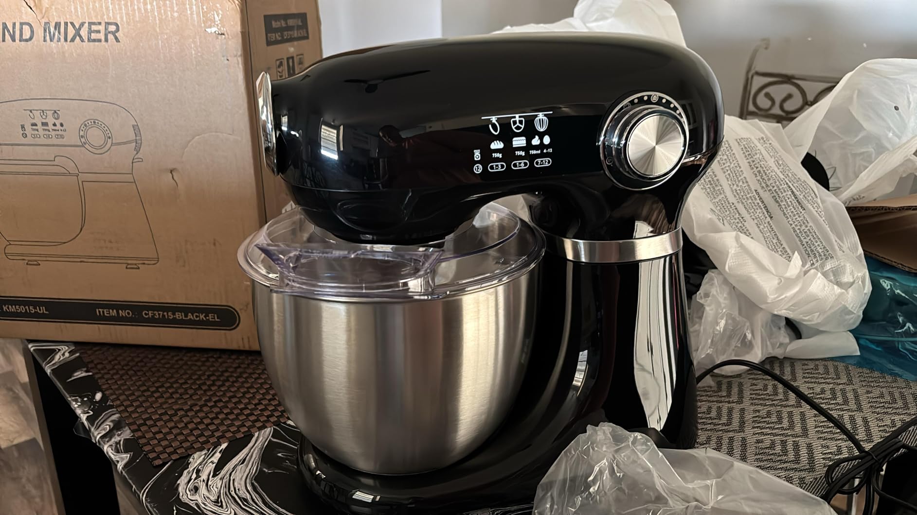 Electactic 5.3 Quart Electric Stand Mixer With 12 Speed, Low Noise, Electric Mixer With Tilt Head, Kitchen Mixer for Daily Use with Egg Whisk, Dough Hook, Flat Beater, Anti-slip Suction Cup customer photo 1
