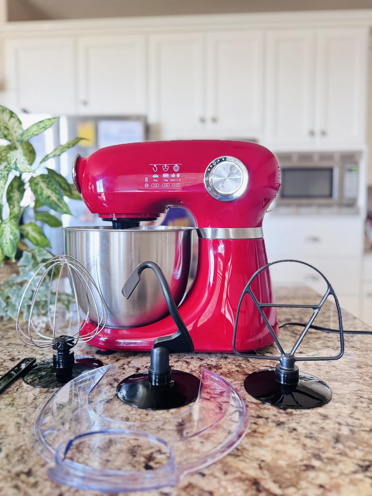 Electactic 5.3 Quart Electric Stand Mixer With 12 Speed, Low Noise, Electric Mixer With Tilt Head, Kitchen Mixer for Daily Use with Egg Whisk, Dough Hook, Flat Beater, Anti-slip Suction Cup customer photo 2
