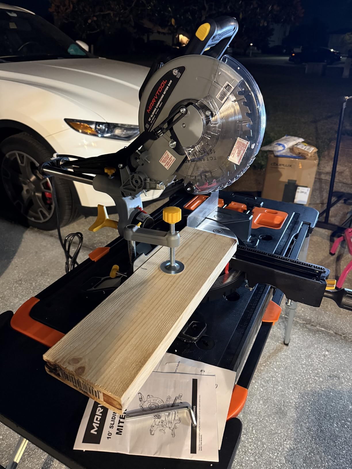 12-Inch Dual-Bevel Sliding Compound Miter Saw, 3800RPM, 15 Amp, Dual Bevel 0-45 Degree with Extension Table, 36T Blade customer photo 2