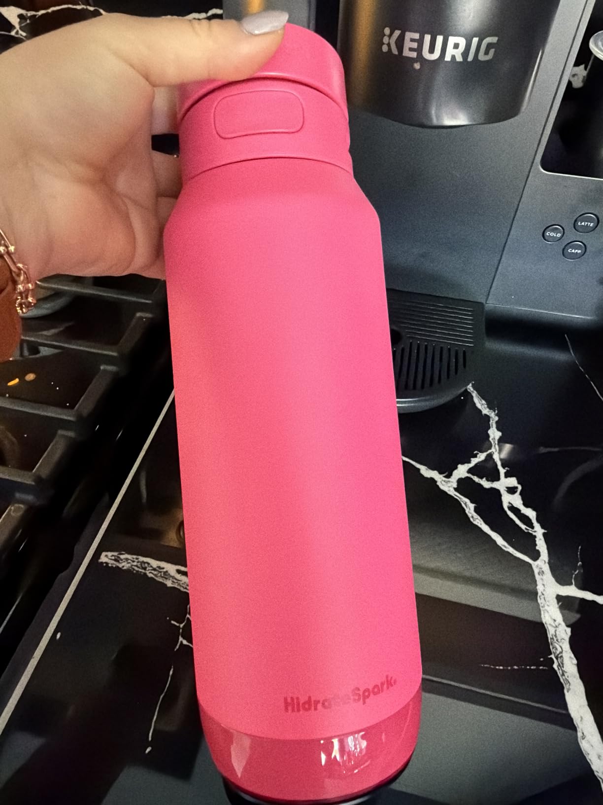 HidrateSpark PRO 2 21 oz Chug - Smart Hydration Bottle with Clinically Accurate Water Tracking & Extended Battery Life - Syncs with Apple Health, Fitbit, Smart Rings & Watches customer photo 1