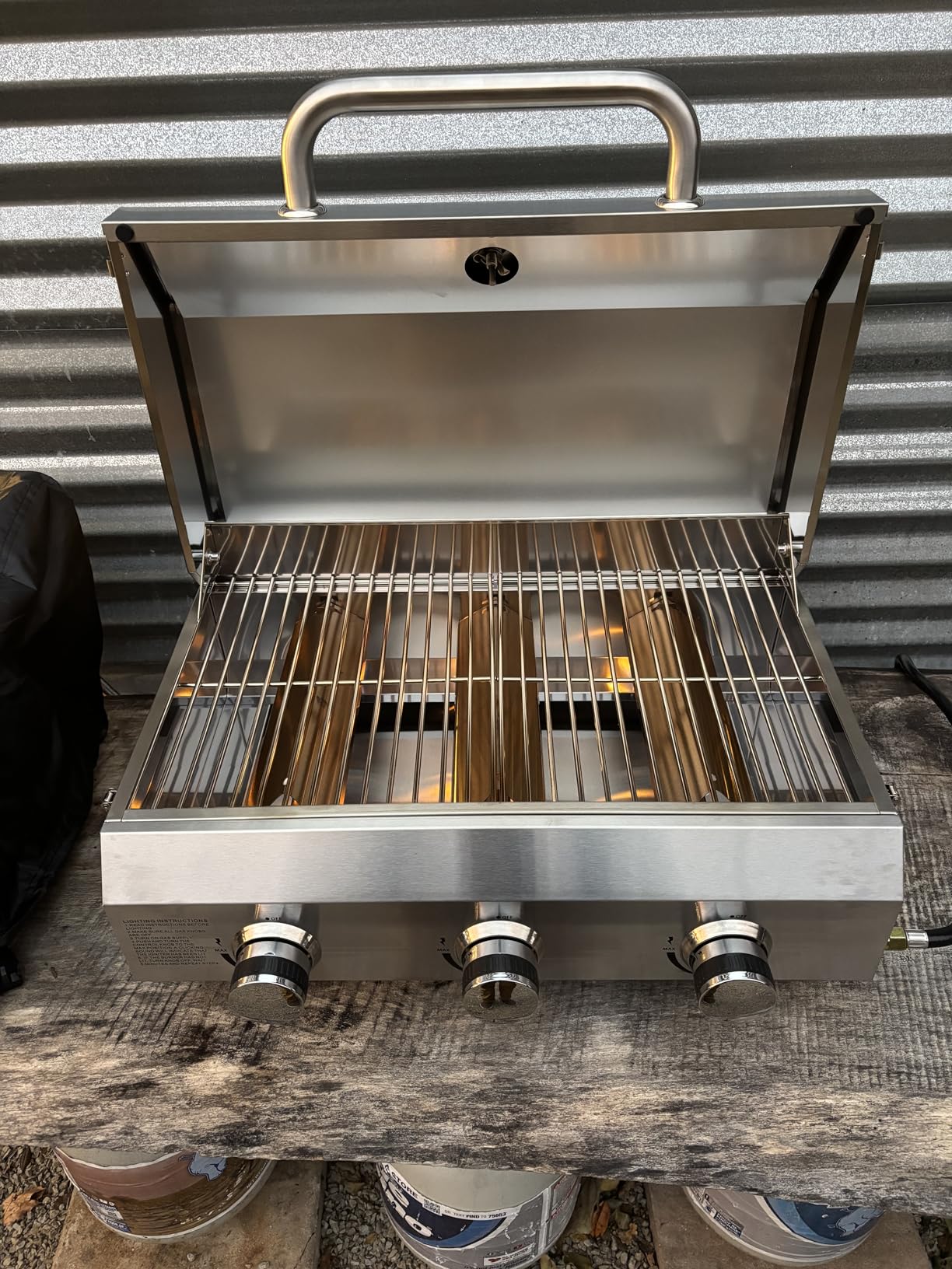 Bestfire 3-Burner Tabletop Gas Grill, 30,000 BTU Portable Propane Grill with Heavy-Duty Thickened Grates & Knobs, Compact Design & Detachable Legs for Camping, RV, Backyard BBQ customer photo 2