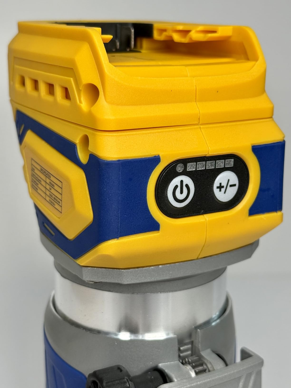 Cordless Brushless Wood Router Compatible with Dewalt 20V 60V Battery, Compact, 5 Speed, 28000RPM, 600W, Fixed Base, 12PCS 1/4