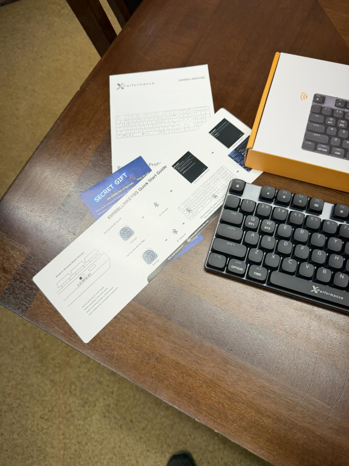X9 Slim Mechanical Keyboard Wireless - Low Profile Red Switches, Triple Mode (Bluetooth + 2.4GHz + USB), Full Size 107-Key with Number Pad, Backlit, Rechargeable - Quiet Typing for Mac and PC customer photo 1