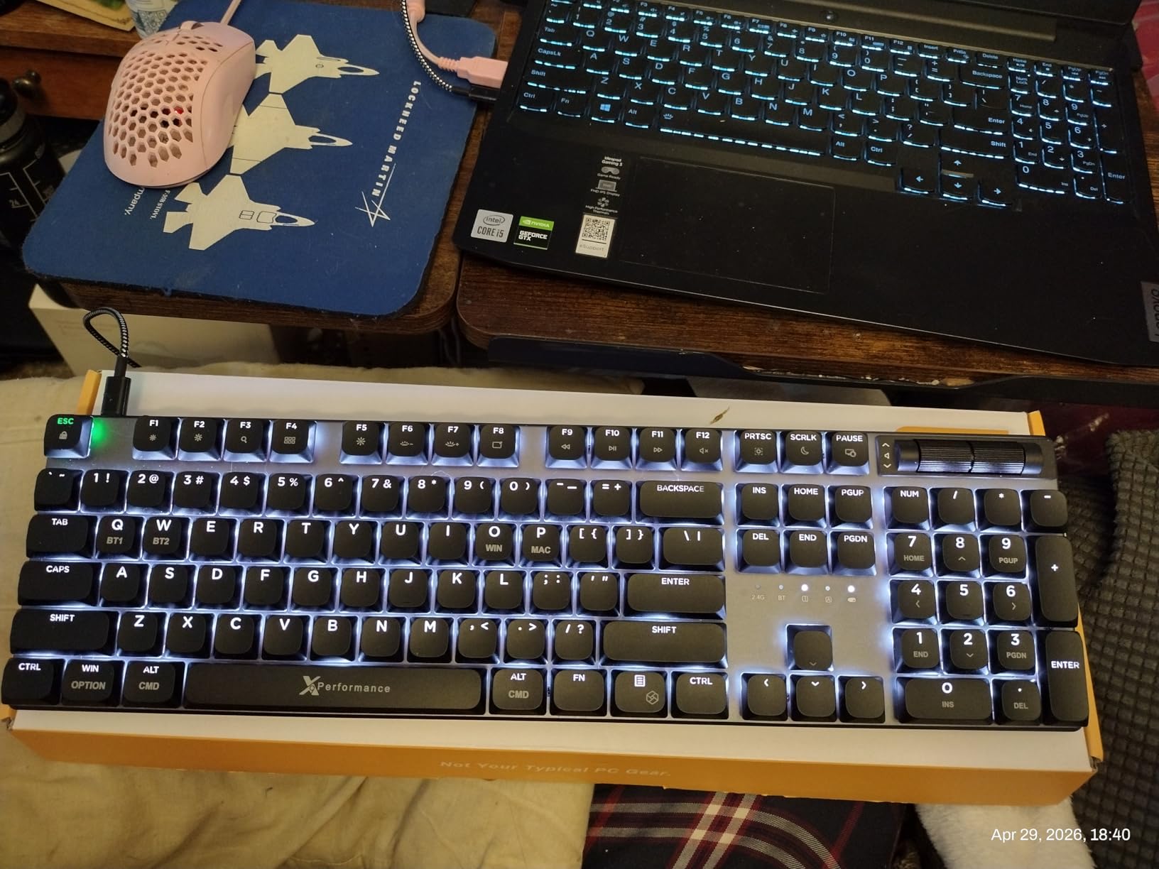 X9 Slim Mechanical Keyboard Wireless - Low Profile Red Switches, Triple Mode (Bluetooth + 2.4GHz + USB), Full Size 107-Key with Number Pad, Backlit, Rechargeable - Quiet Typing for Mac and PC customer photo 2