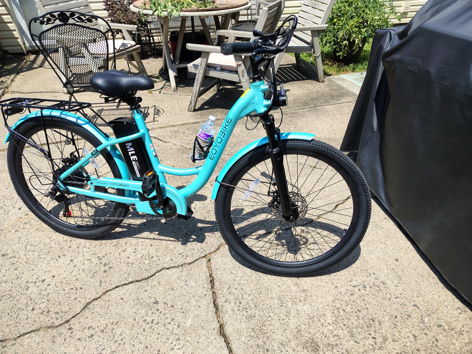 MOONCOOL Electric Bike for Adults, 700W Peak Power 7 Speed Step Through Electric Cruiser Bike, 40 Miles Electric Bicycle with 36V 10.4Ah Battery, Aluminum Frame City Commuter E Bikes for Women, Men customer photo 1