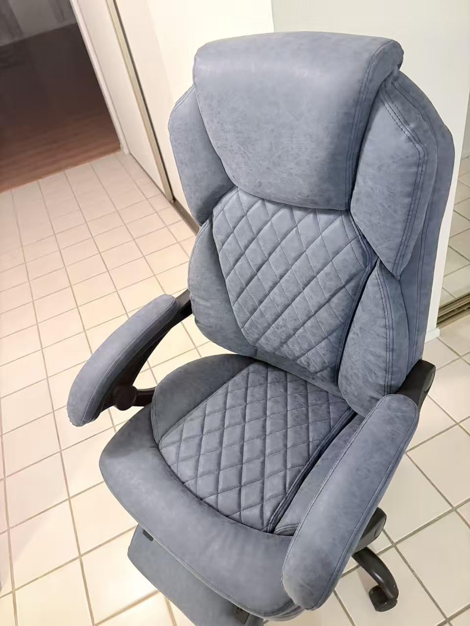 Plus Size Leather Reclining Office Desk Chair with Footrest Brown | 160 Degree Fully Recline, Height Adjustable, High Back, Big Tall Managerial Executive Chair, Faux Leather, Mid-Century customer photo 1