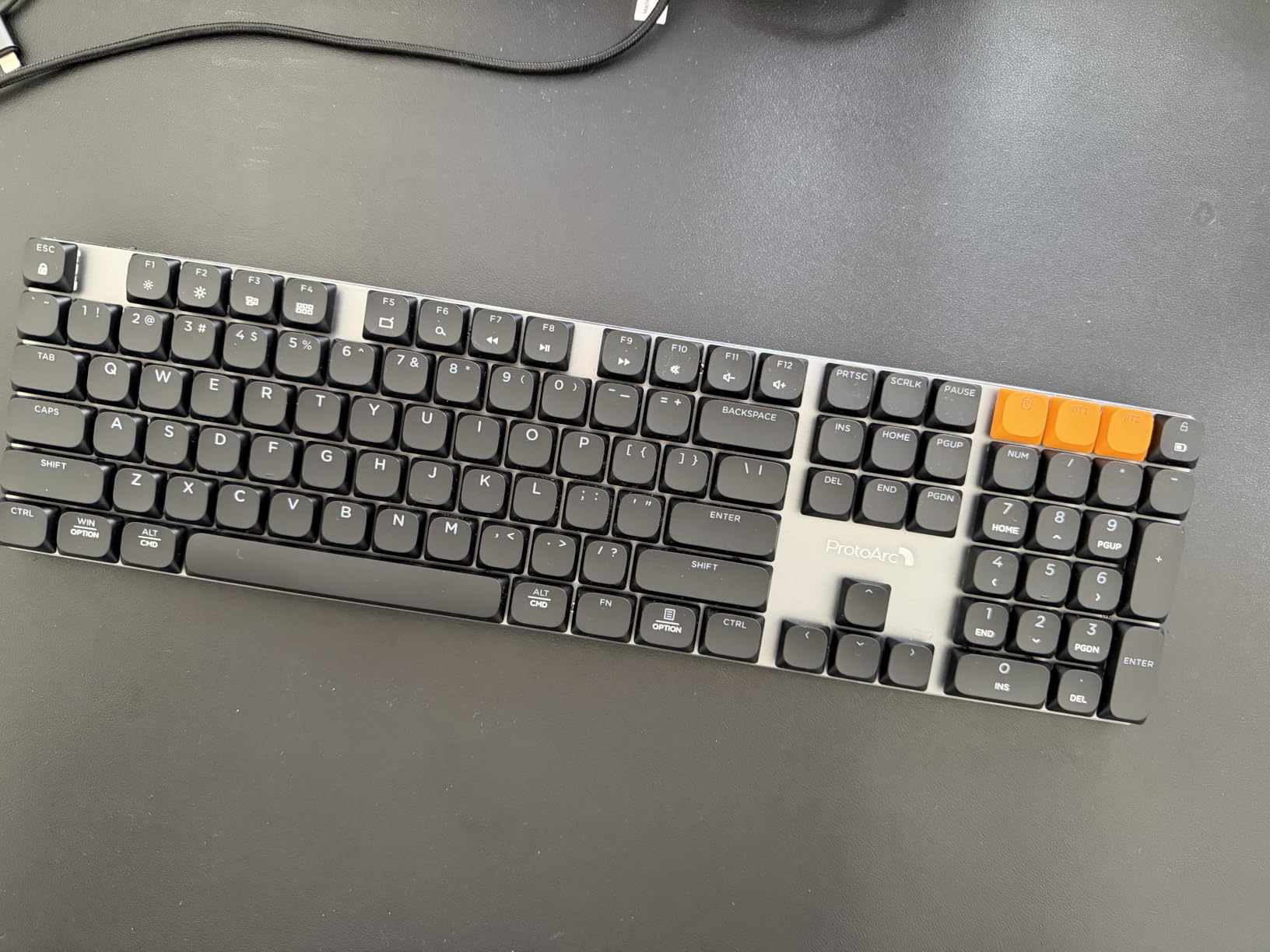 ProtoArc KM310 Mechanical Keyboard and Mouse, Wireless Rechargeable Aluminum Keyboard Mouse, 2.4G+Dual Bluetooth, Linear Red Switches, Multi-Device, No Backlight, for Windows/Mac - Space Gray customer photo 1