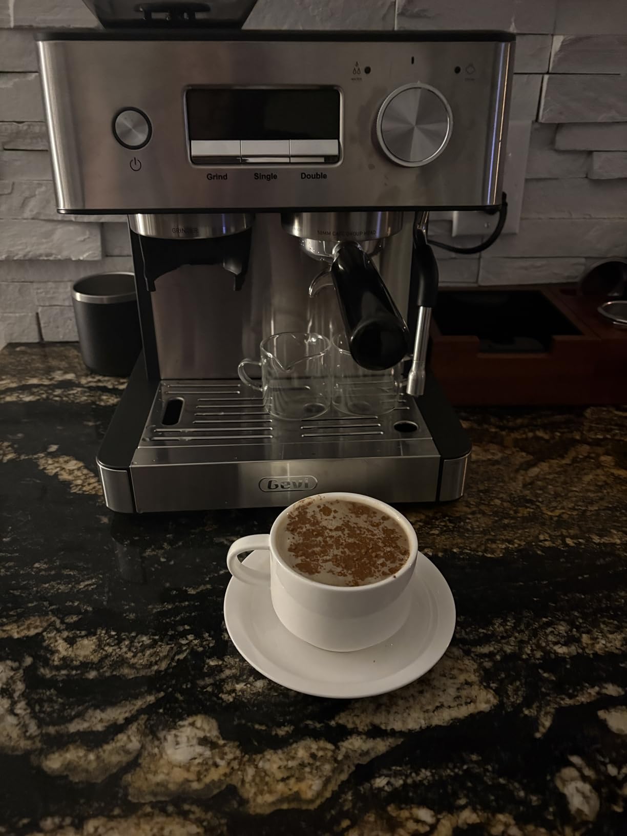 Gevi Dual Boiler Espresso Machine With Built-In Burr Grinder | 58mm Commercial Portafilter, 31 Grind Levels, Stainless Steel Steam Wand, Sterling Silver for Home Barista Brewing customer photo 2