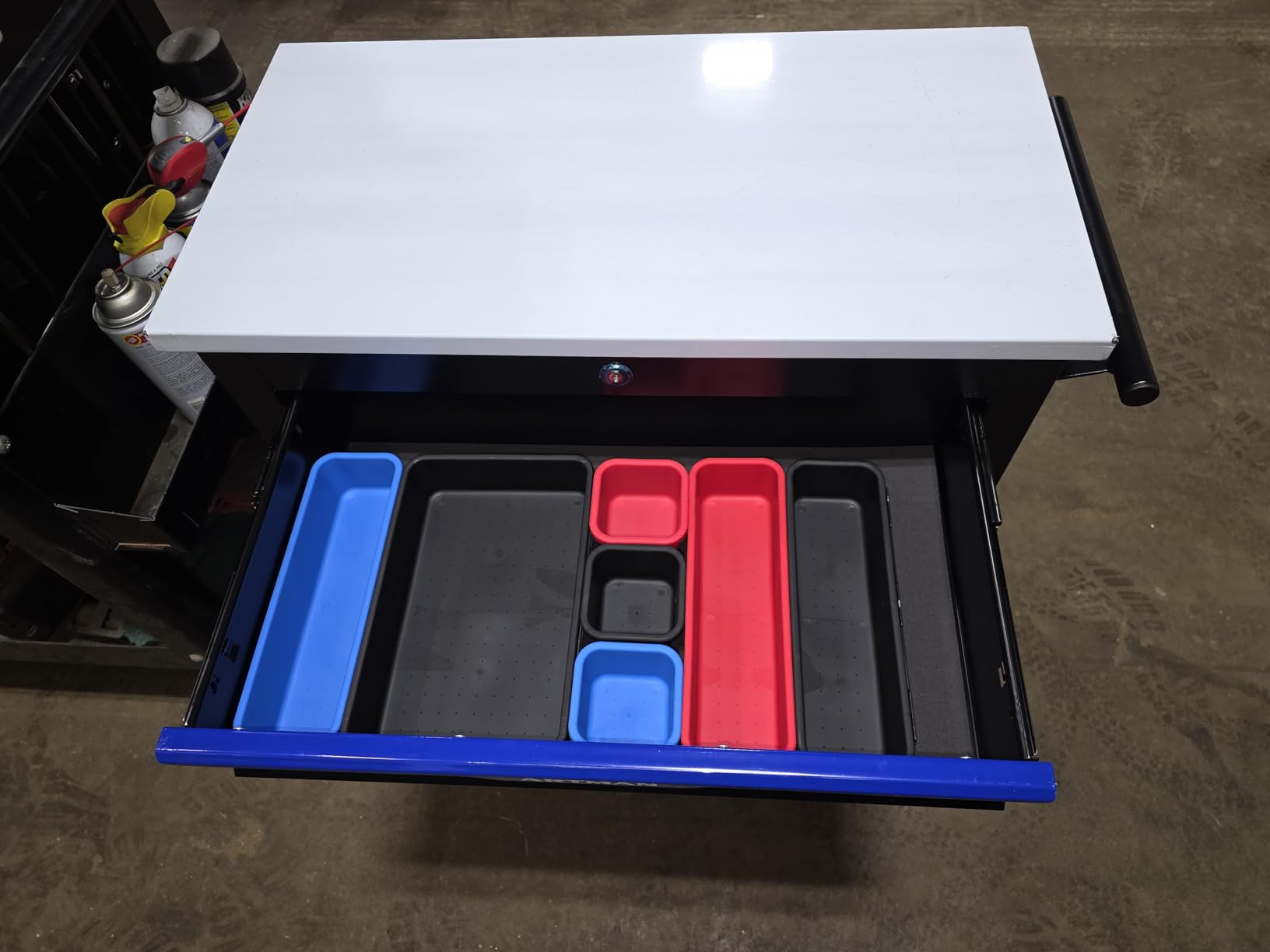RYH 7 Drawers Rolling Tool Chest (Black-Blue, 7-Drawers 30.7