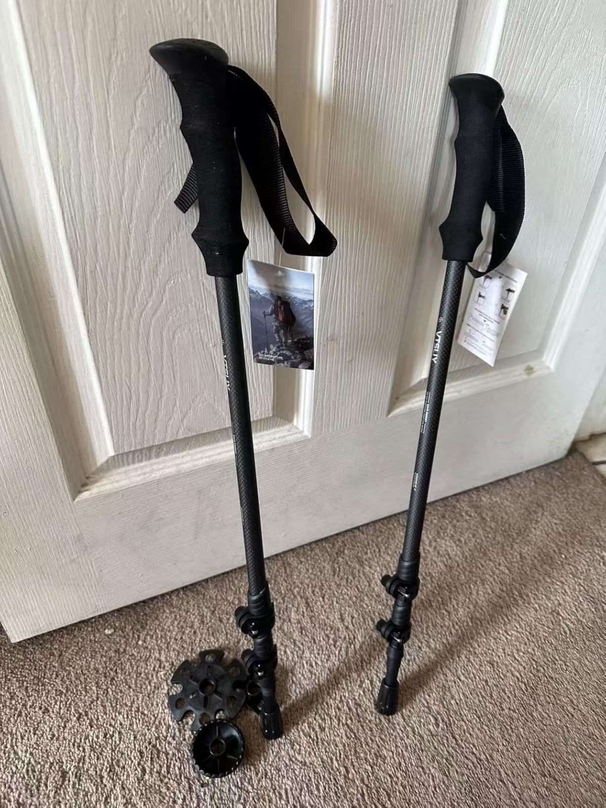 3K Carbon Fiber Trekking Poles - Collapsible, Lightweight Yet Sturdy Hiking Poles with EVA Grip, for Men & Women Hikers customer photo 1