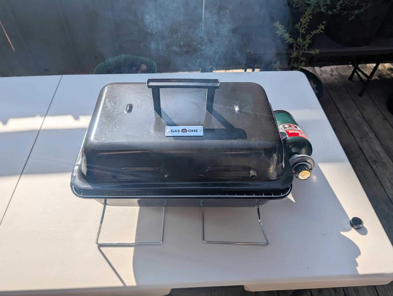 GasOne GPT-25 Propane Burner Gas Grill with Foldable Legs - Portable Grill Propane BBQ Grills with Adjustable Regulator - Heavy Duty Metal Construction - Easy to Assemble, Compact Foldable Design customer photo 2