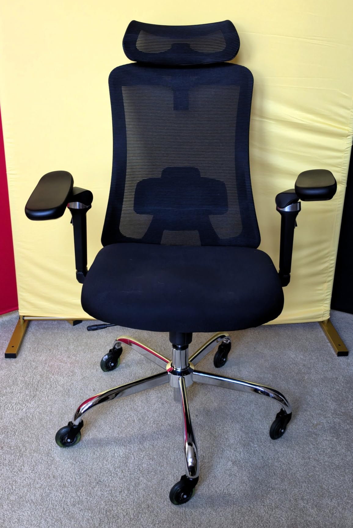 HUANUO FlowLift Ergonomic Office Chair with 6D Armrest, Seat Depth Adjustment, Lumbar Support, Quiet Rubber Caster, High Back Mesh Desk Chair with 3D Headrest, Big and Tall Chair for Home Office customer photo 2