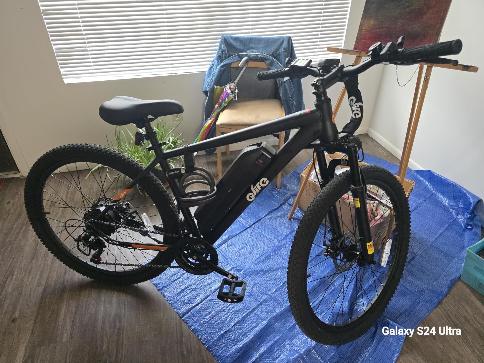 Qlife Racer Electric Bike for Adults - 21-Speed Mountain Lightweight Ebike with Peak 1000W 20+MPH Brushless Motor, 375Wh Removable Battery, 26X2.1 Tire Step Over E-MTB, Up to 40 Miles customer photo 1