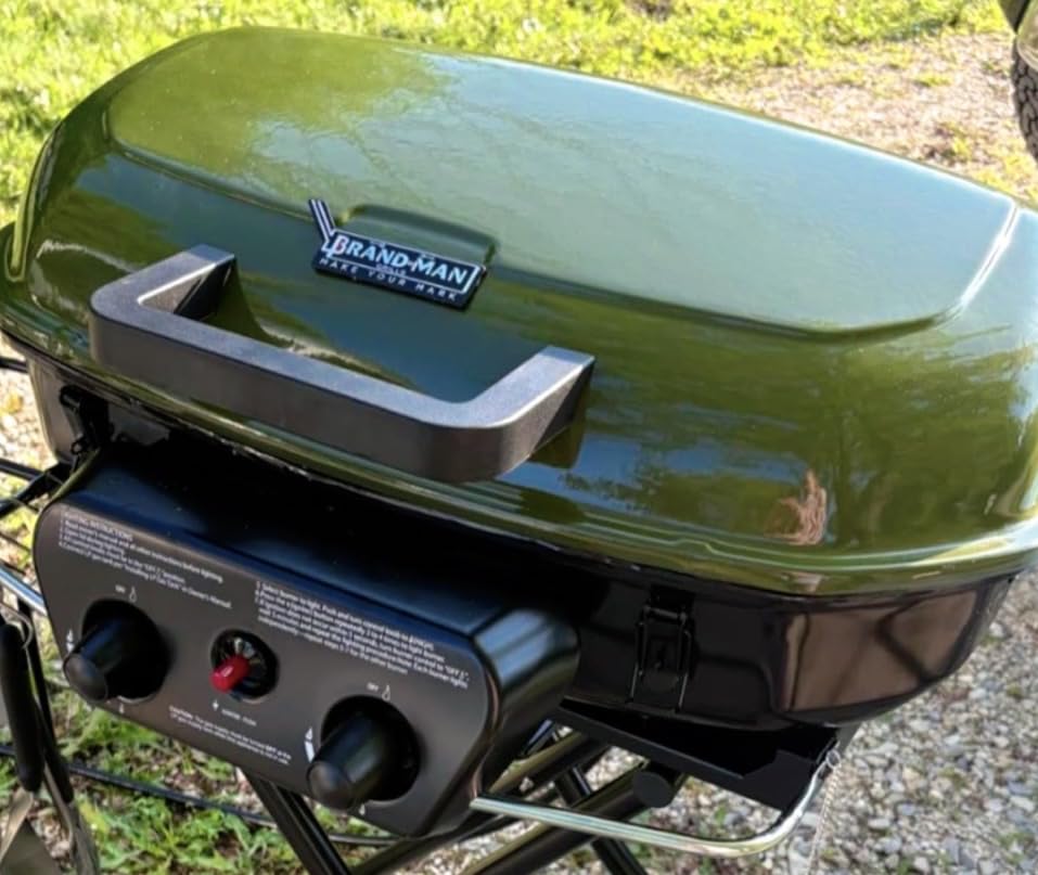 Flintex Portable Foldable 2-Burner Propane Grill, 340 Sq.In. 2-in-1 Green | 2-in-1 Griddle & Grill, 340 Sq.In. Cooking Area, Heavy-Duty Steel, Ideal for Camping, Tailgating, Travel & Backyard, Foldable customer photo 2