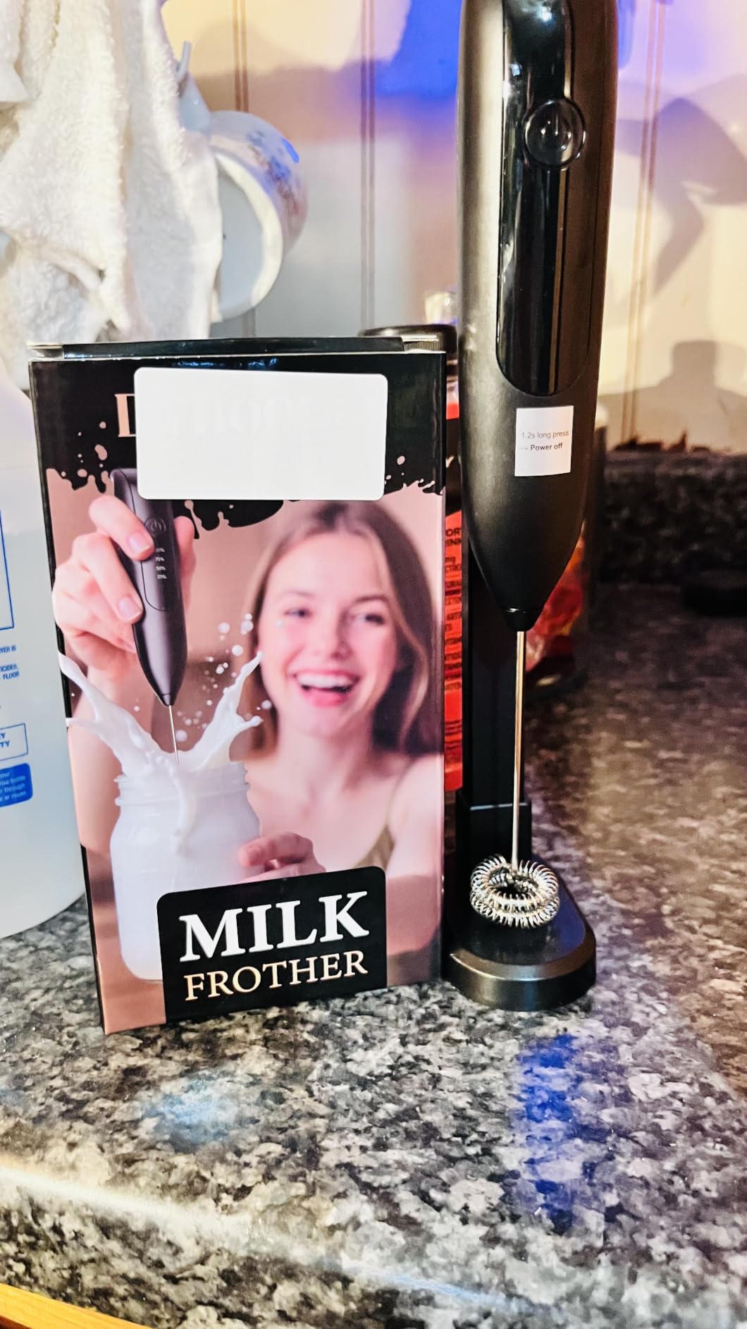 Electric Milk Frother: LED&Wireless Charging, 3 Heads 3 Speeds | Coffee Handheld Frother With 1800mAh 6-Hour Battery - Magnetic Wireless Charging Stand, 3-Speed For Latte - No Dead Battery customer photo 1