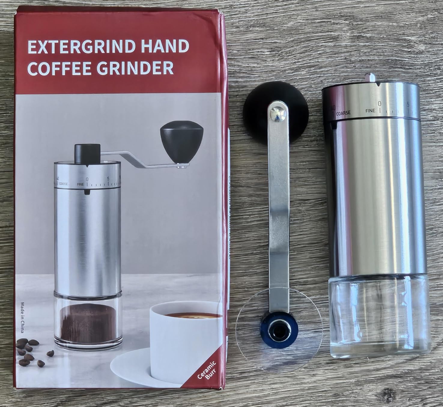 YQE Mini Manual Coffee Grinder with 40 External Grind Settings, Ceramic Conical Burr Hand Coffee Grinder, Portable Coffee Bean Mill for Espresso, Pour Over, French Press, Camping, Travel customer photo 1
