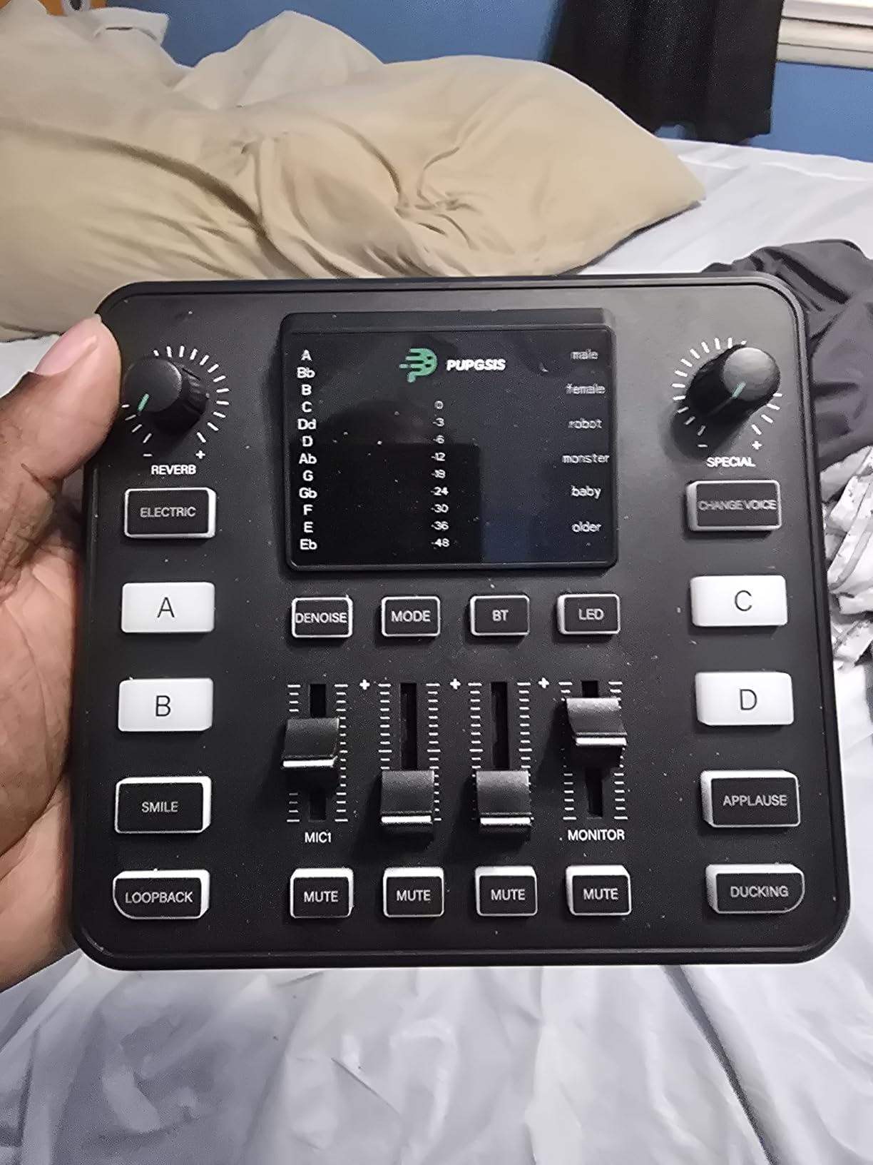 PUPGSIS Gaming Audio Mixer, Audio Interface for PC, 1/4