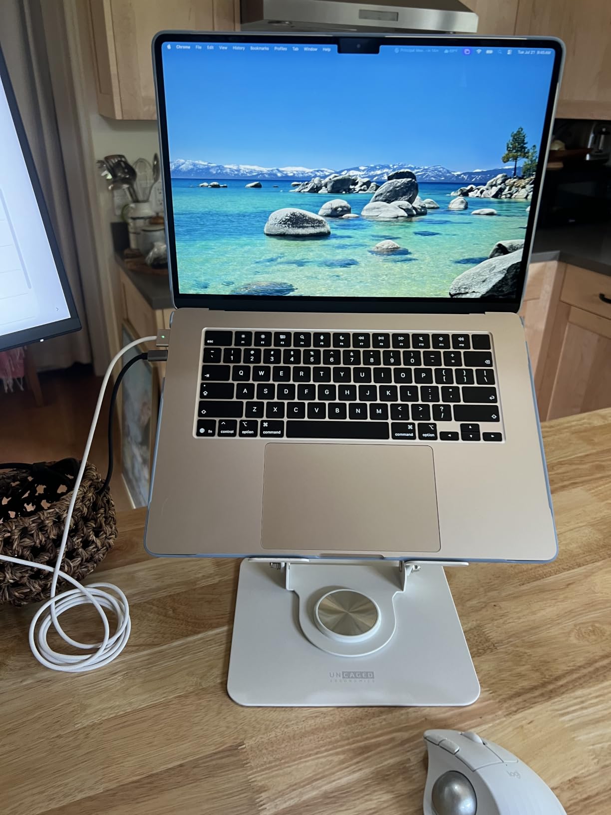 Uncaged Ergonomics Swivel Laptop Stand for Desk, Adjustable Computer iPad Stand for Desk w/ 360 Rotation, Portable Laptop Holder for Home Office Ergonomic Supplies (Arctic Silver) customer photo 1