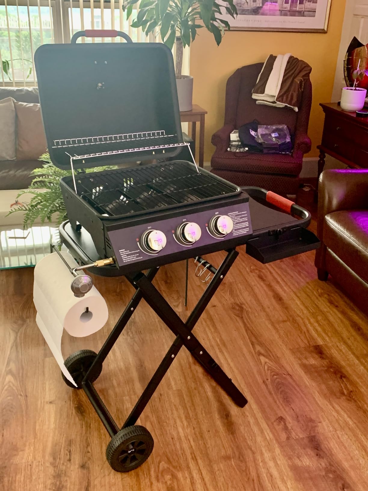 LAUDLIFE 3-in-1 Propane Gas Grill Griddle Combo with Side Burner, Triple-Zone Cooking System, 50,000 BTU Backyard BBQ Station, Non-Stick Porcelain-Enameled Surface, 702 Sq.In. Cooking Area customer photo 1