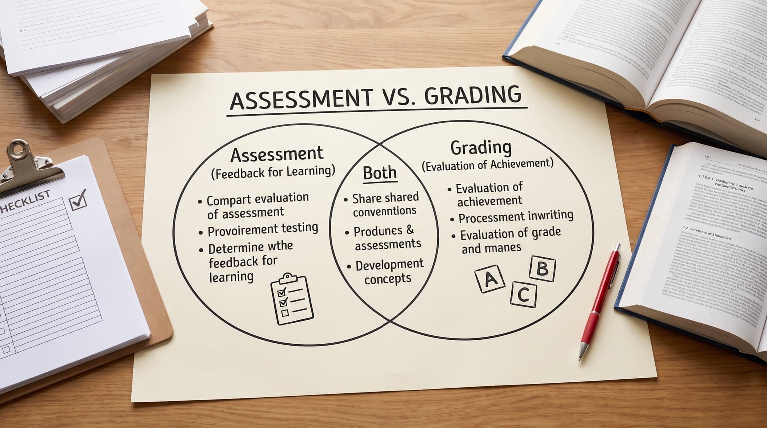 How to distinguish assessment from grading in higher education