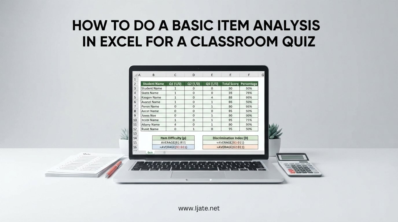 How to do a basic item analysis in Excel for a classroom quiz