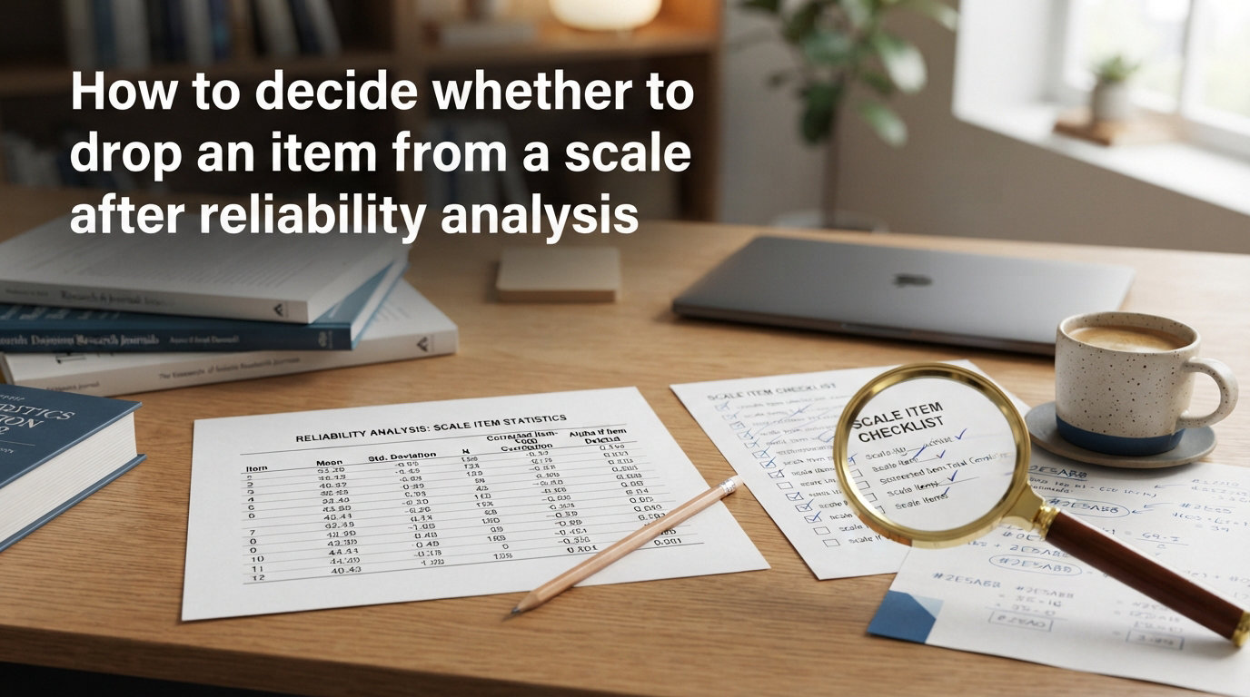 How to decide whether to drop an item from a scale after reliability analysis