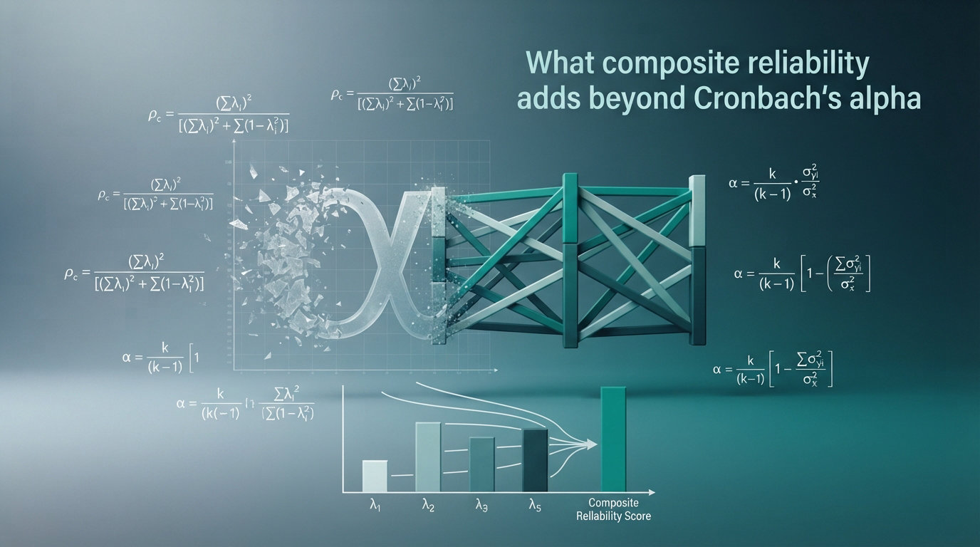 What composite reliability adds beyond Cronbach's alpha