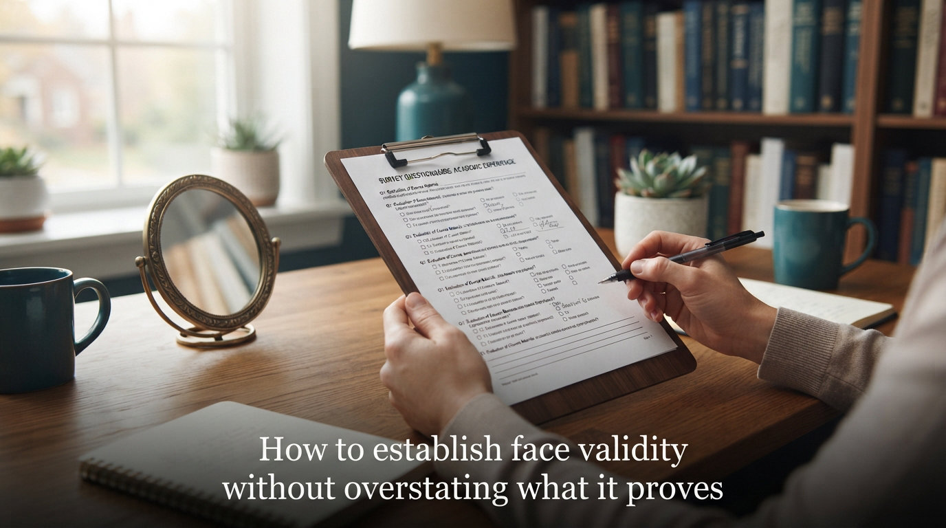How to establish face validity without overstating what it proves