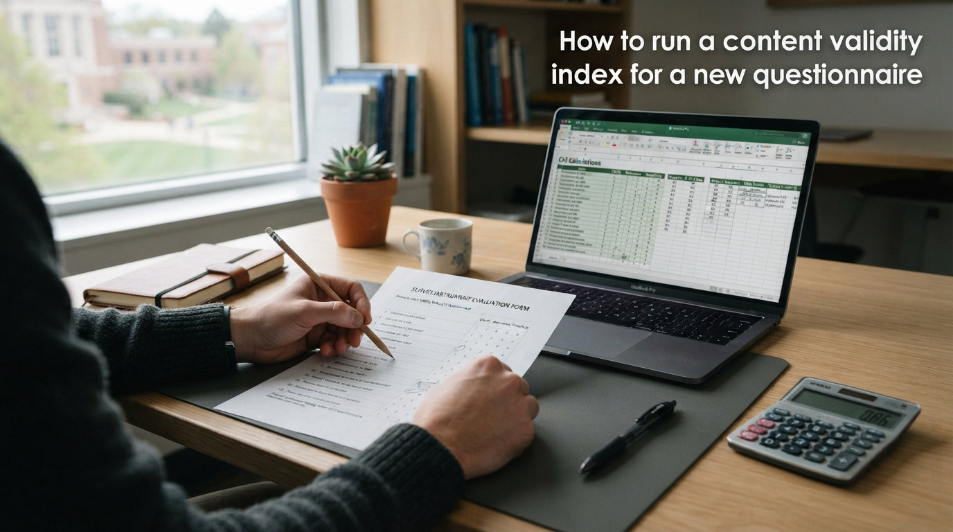 How to run a content validity index for a new questionnaire